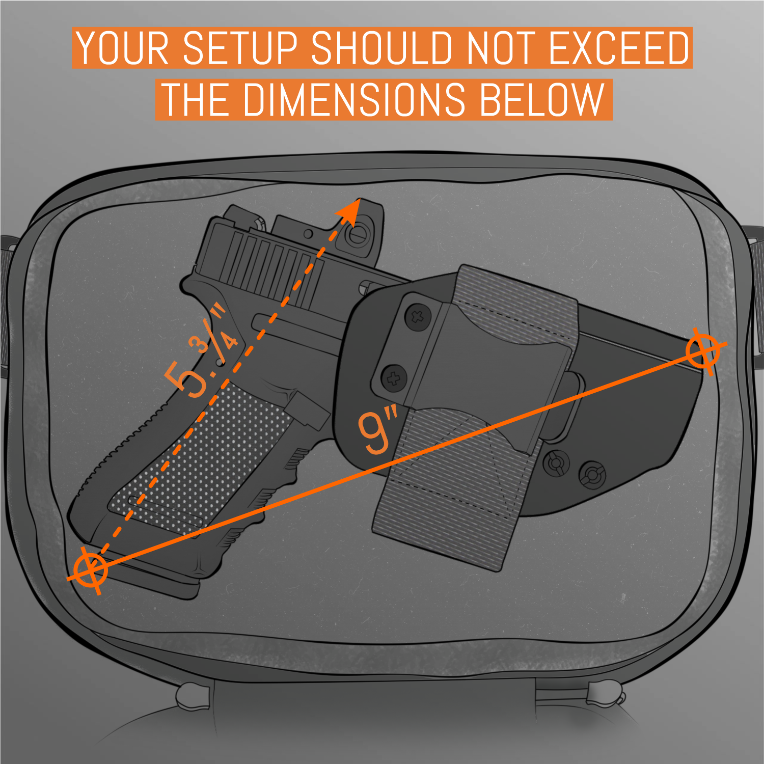 SPIRE (L) X-Pac® Black Concealment Bag WITH IWB ADAPTER