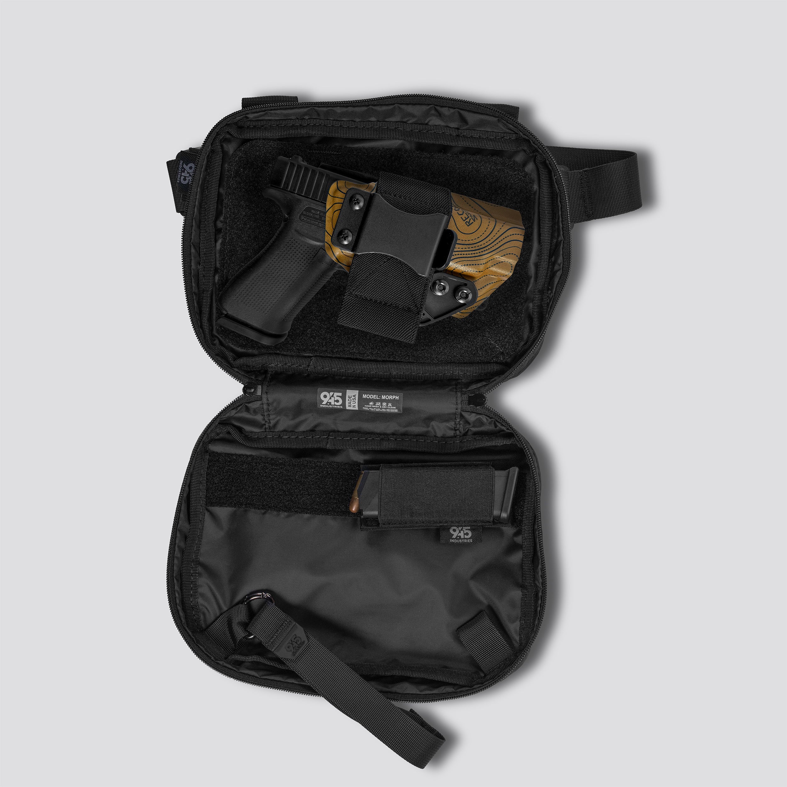 MORPH BALLISTIC NYLON CONCEALMENT BAG (X-LARGE) BLACK WITH KYDEX HOLSTER