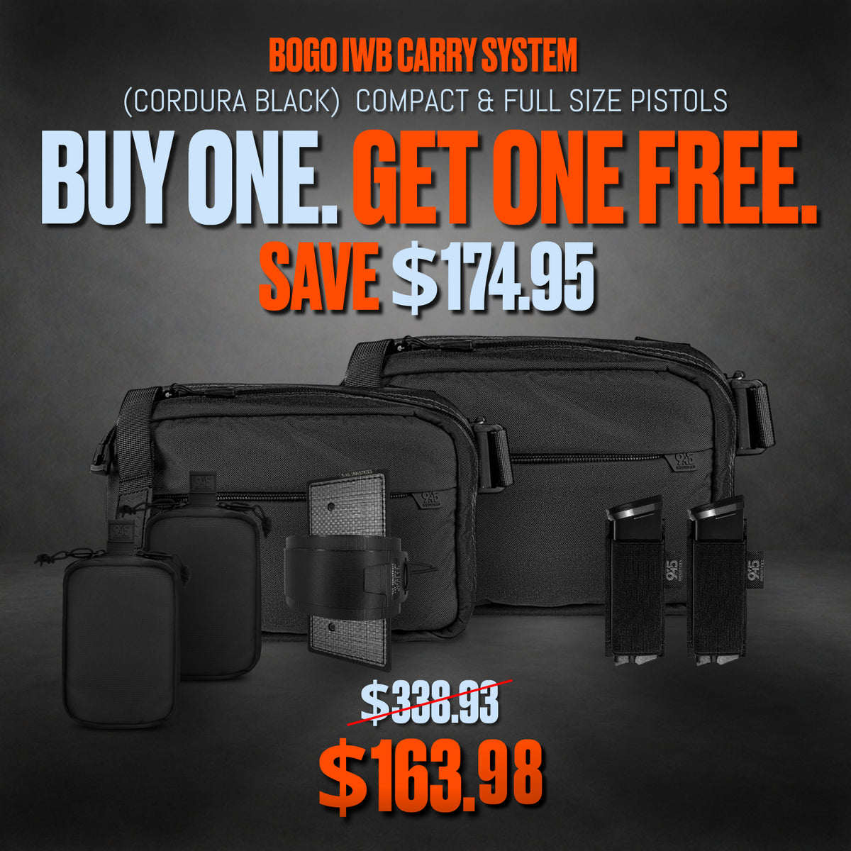 BOGO IWB Carry System (Cordura Black) - Compact & Full Size Pistols