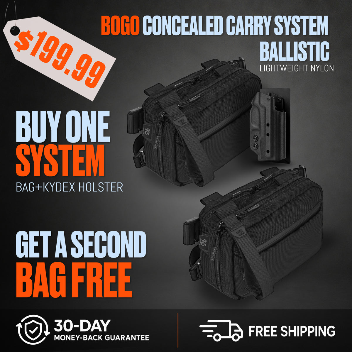 BOGO MORPH Concealed Carry System Ballistic Nylon with Kydex holster