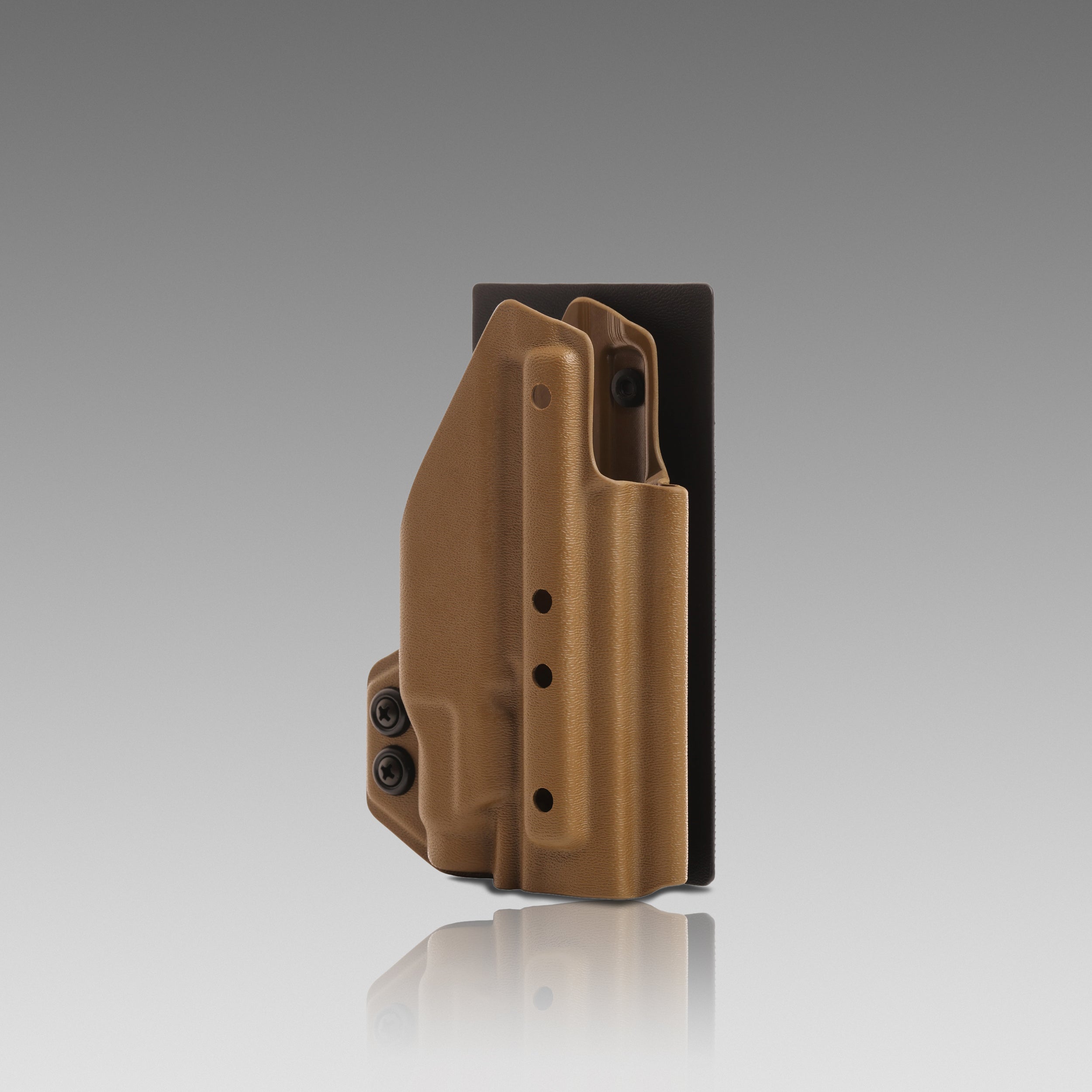 KYDEX HOLSTER WITH VELCRO® HOOK ATTACHMENT PANEL (LIGHT BEARING) COYOTE BROWN - 945industries