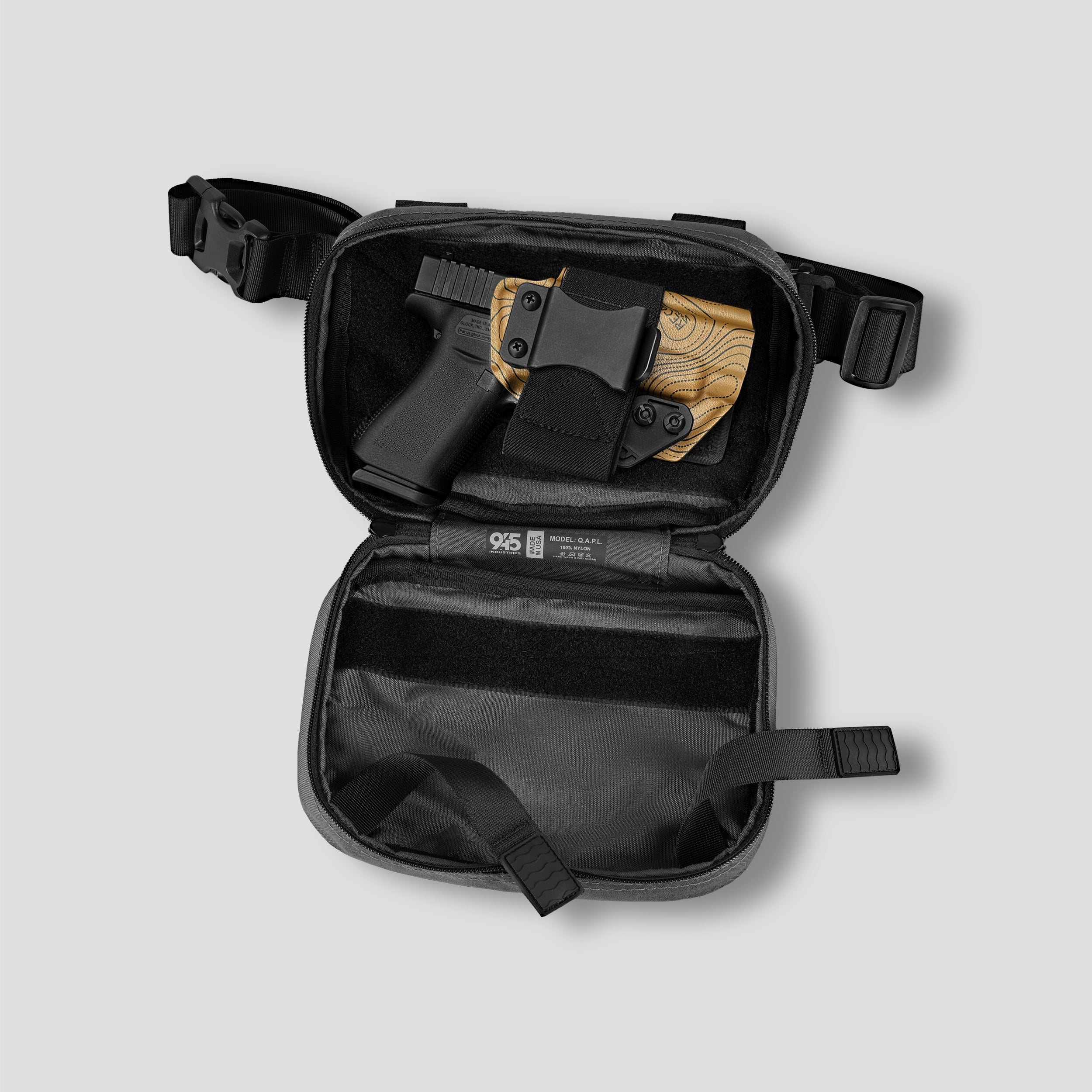 SAC DE DISSIMULABILITÉ QAPL CORDURA® (GRAND) GRIS METALLIQUE