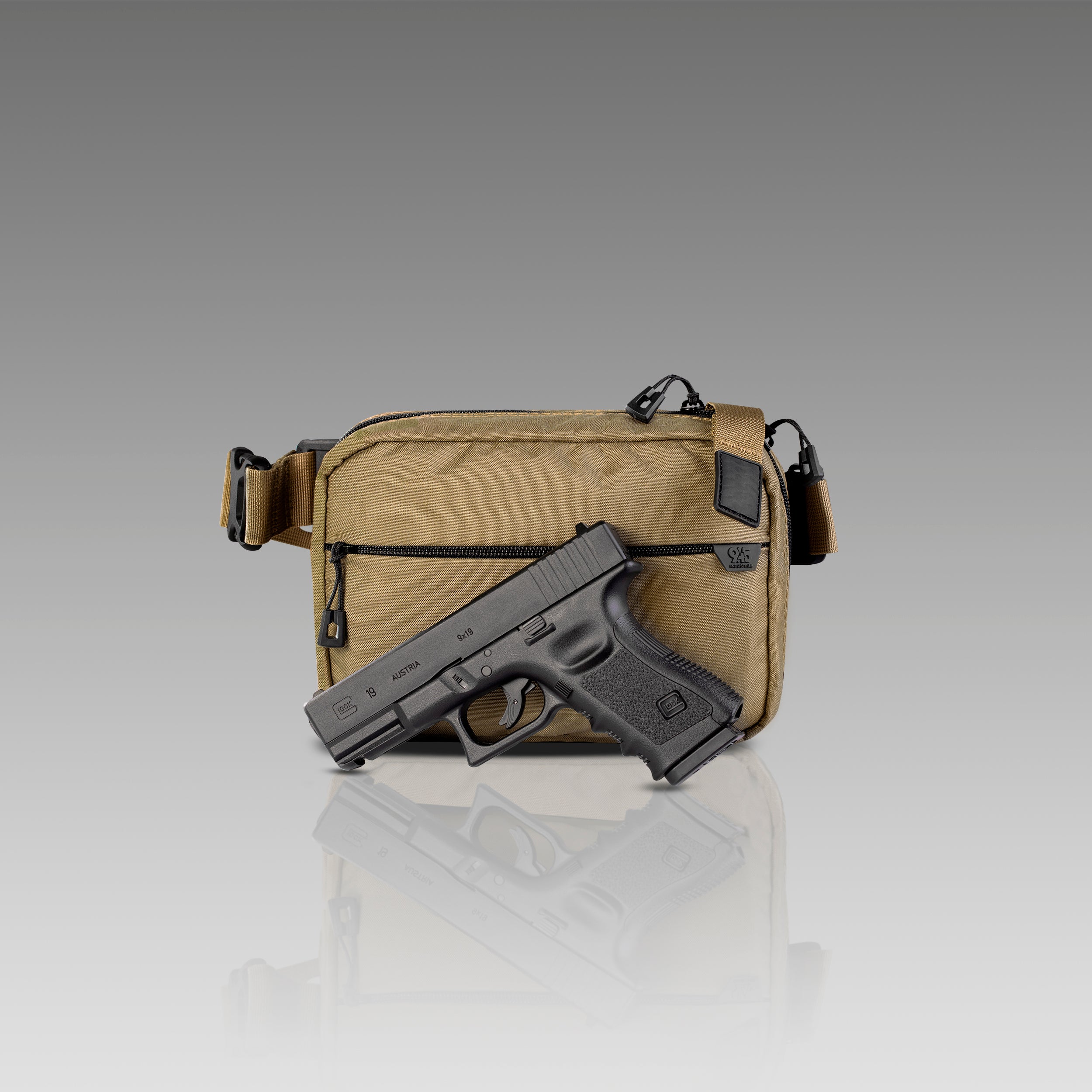 QAPL CORDURA® CONCEALMENT BAG (LARGE) DESERT SAND WITH KYDEX HOLSTER