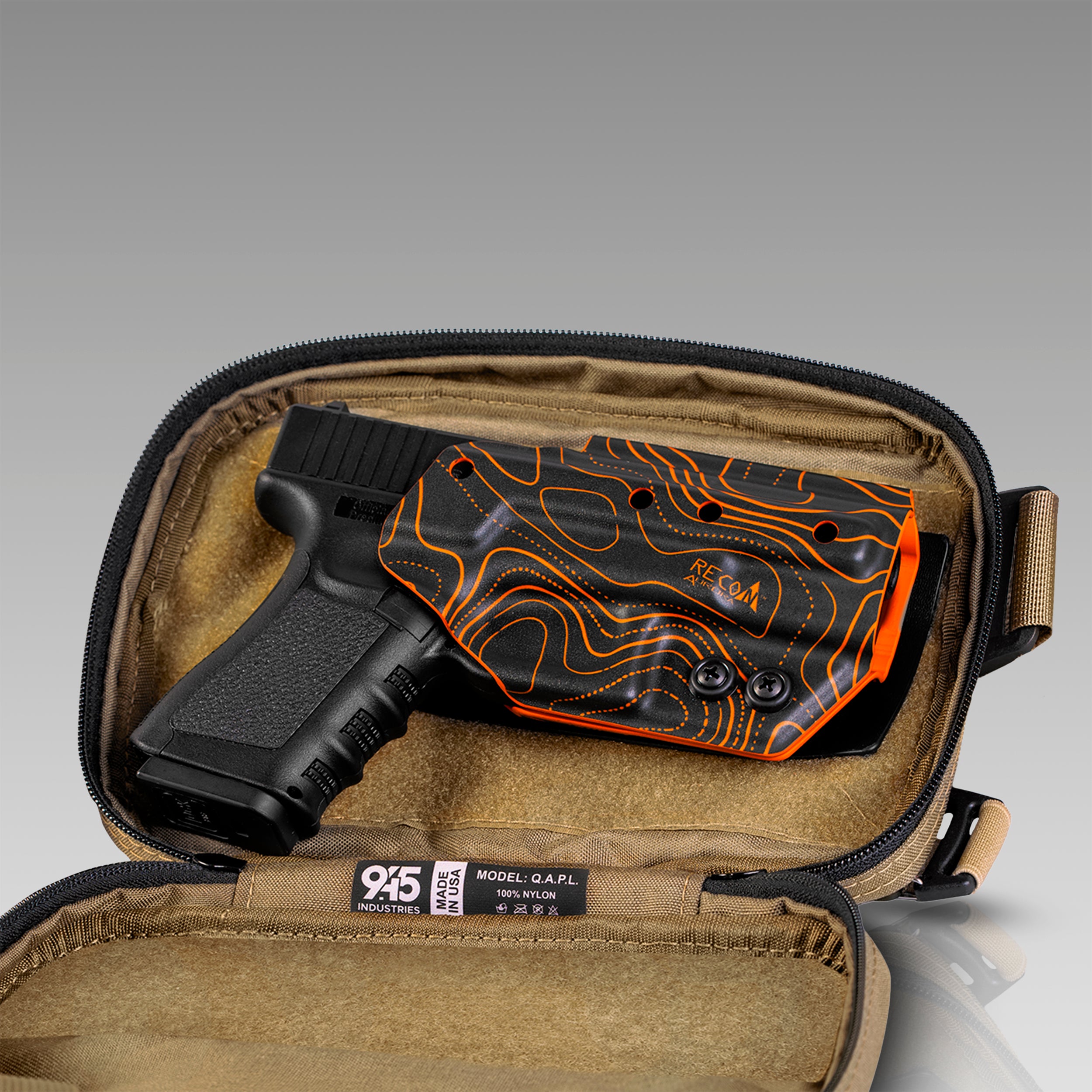 QAPL CORDURA® CONCEALMENT BAG (LARGE) DESERT SAND WITH KYDEX HOLSTER
