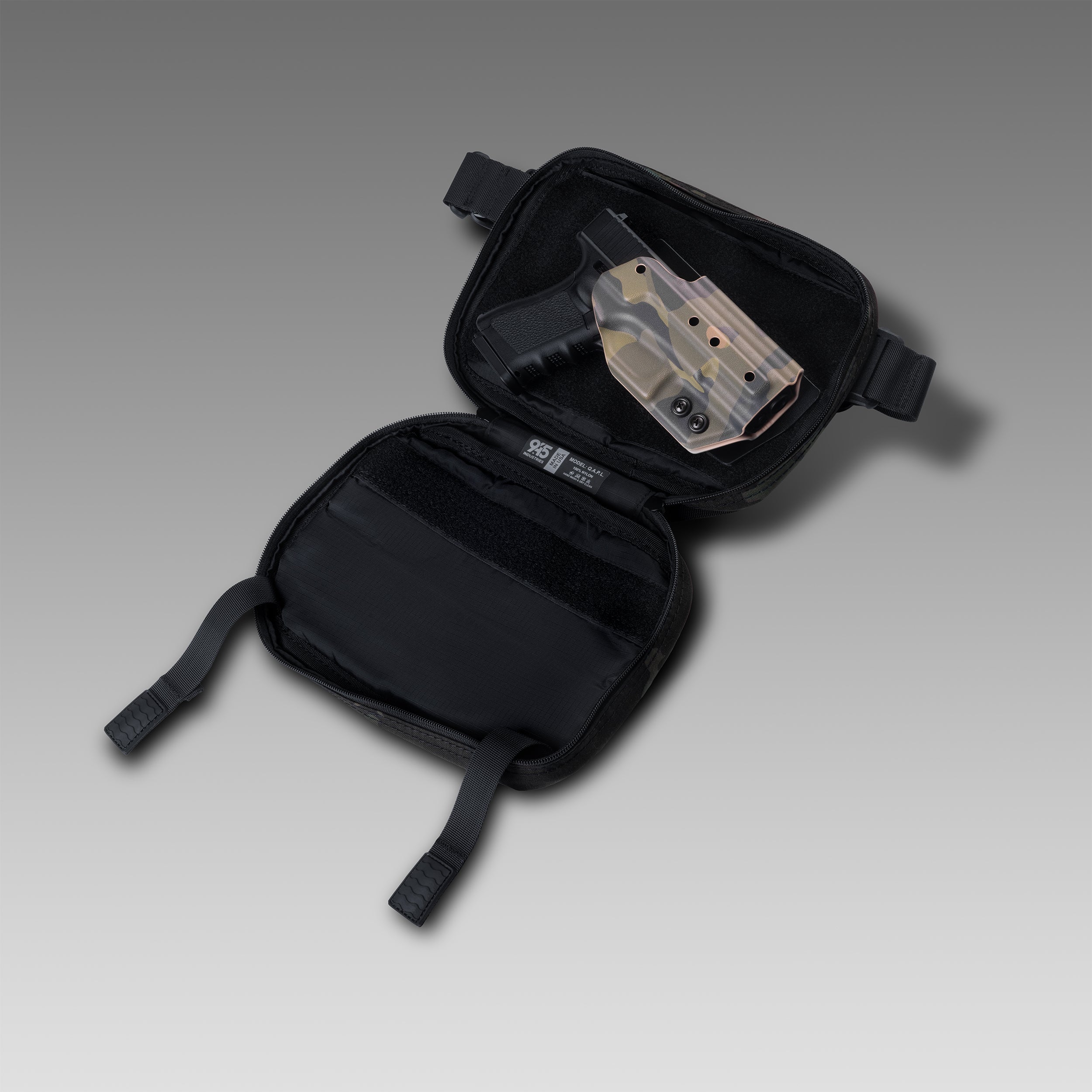 QAPL CORDURA® CONCEALMENT BAG (LARGE) BLACK MULTICAM® WITH KYDEX HOLSTER