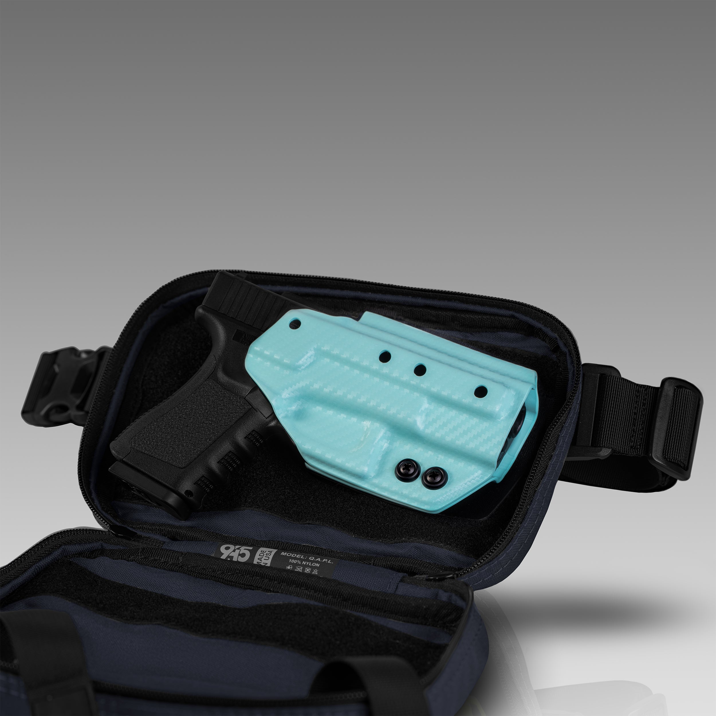 QAPL LOW PROFILE CORDURA® CONCEALMENT BAG (LARGE) MIDNIGHT BLUE WITH KYDEX HOLSTER