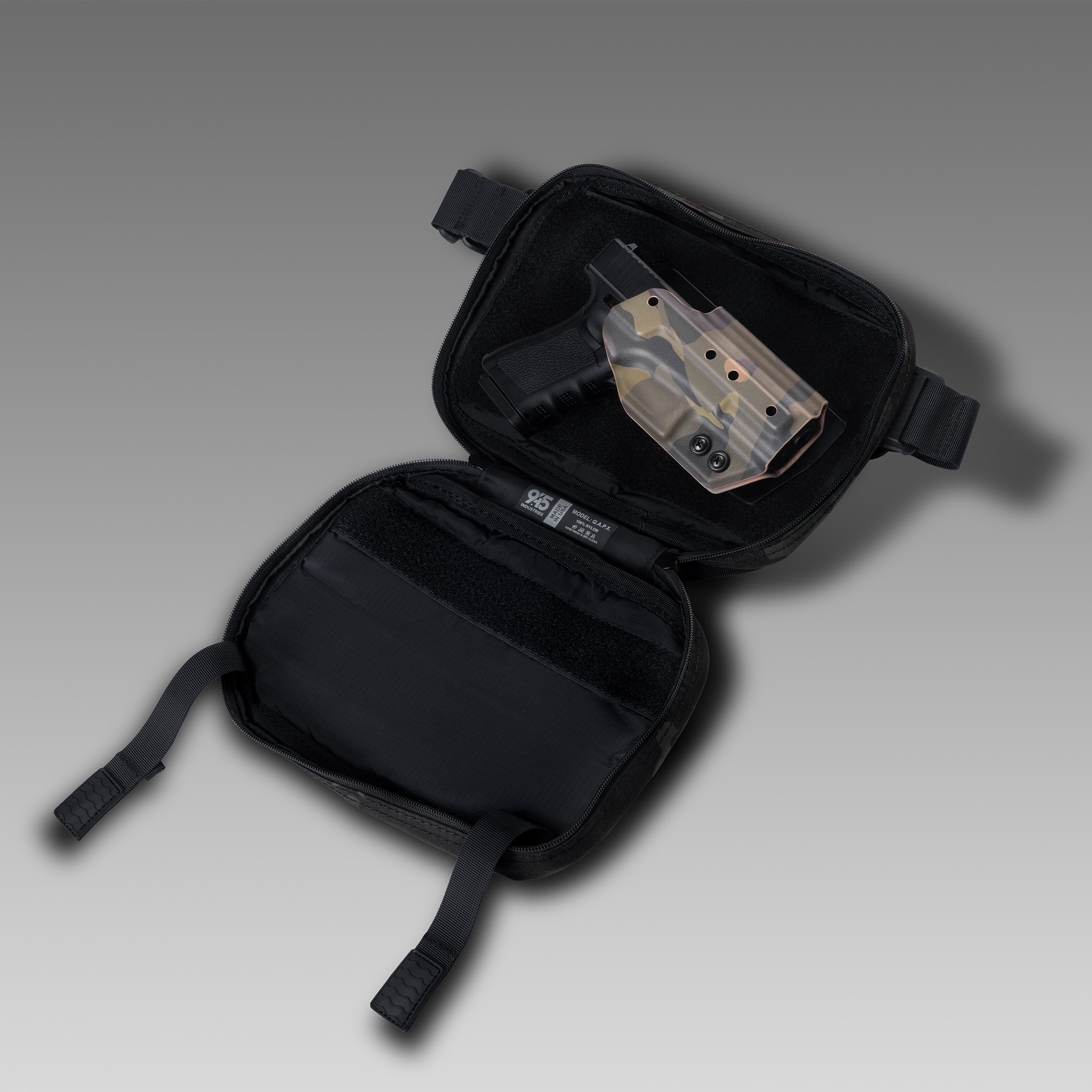 QAPX CORDURA® CONCEALMENT BAG (X-LARGE) BLACK MULTICAM® WITH KYDEX HOLSTER
