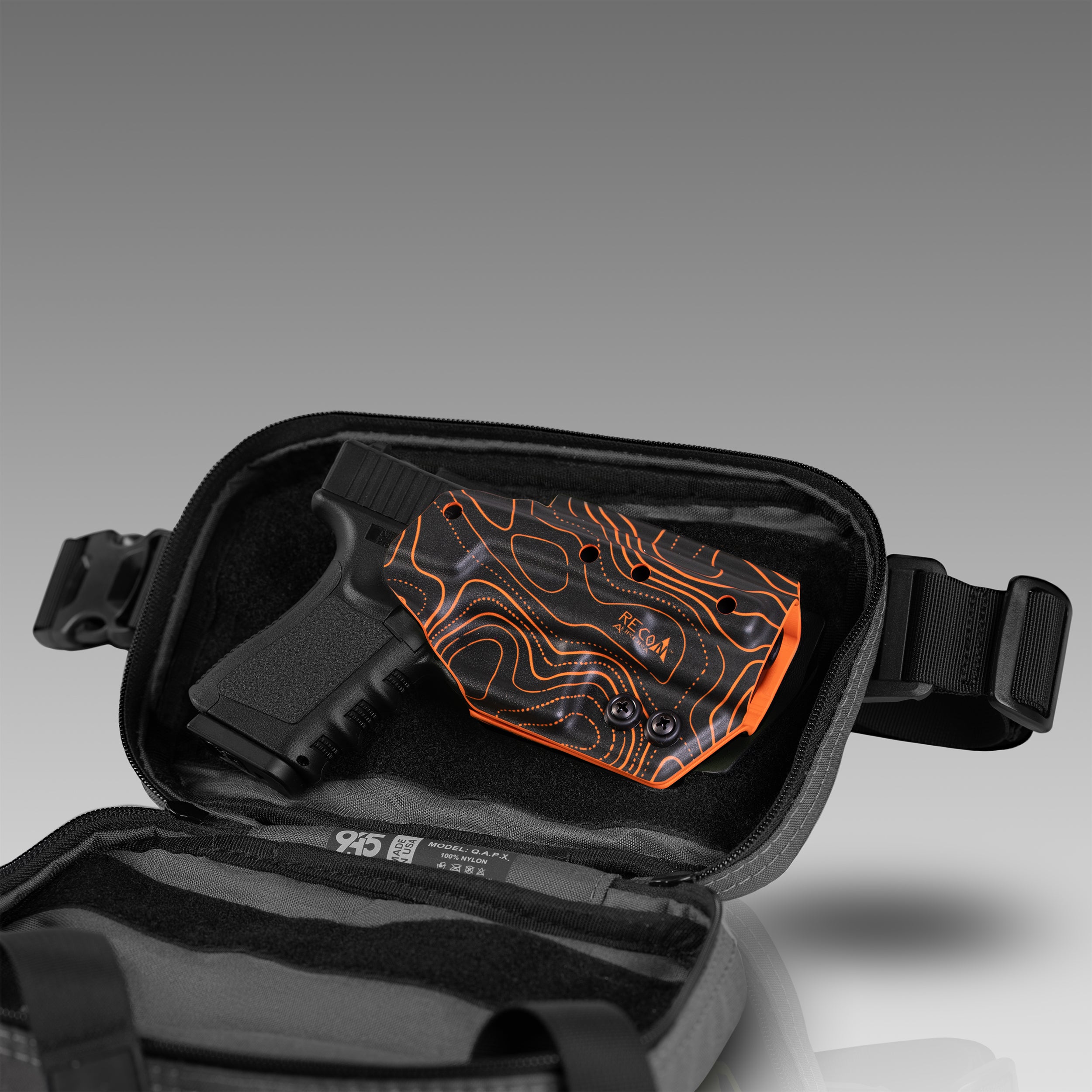 QAPX CORDURA® CONCEALMENT BAG (X-LARGE) GUNMETAL GRAY WITH KYDEX HOLSTER