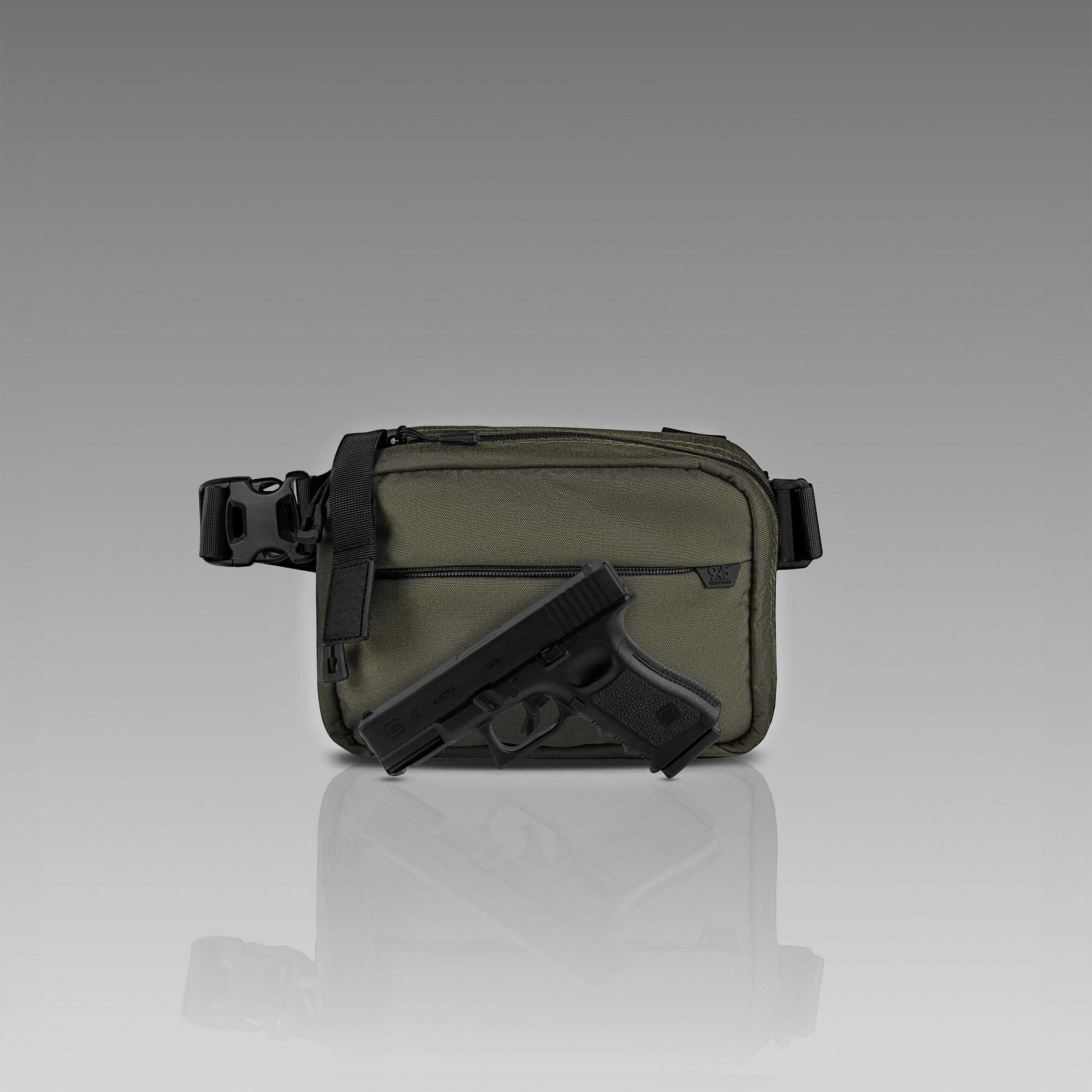 QAPL LOW PROFILE CORDURA® CONCEALMENT BAG (LARGE) RANGER GREEN WITH KYDEX HOLSTER