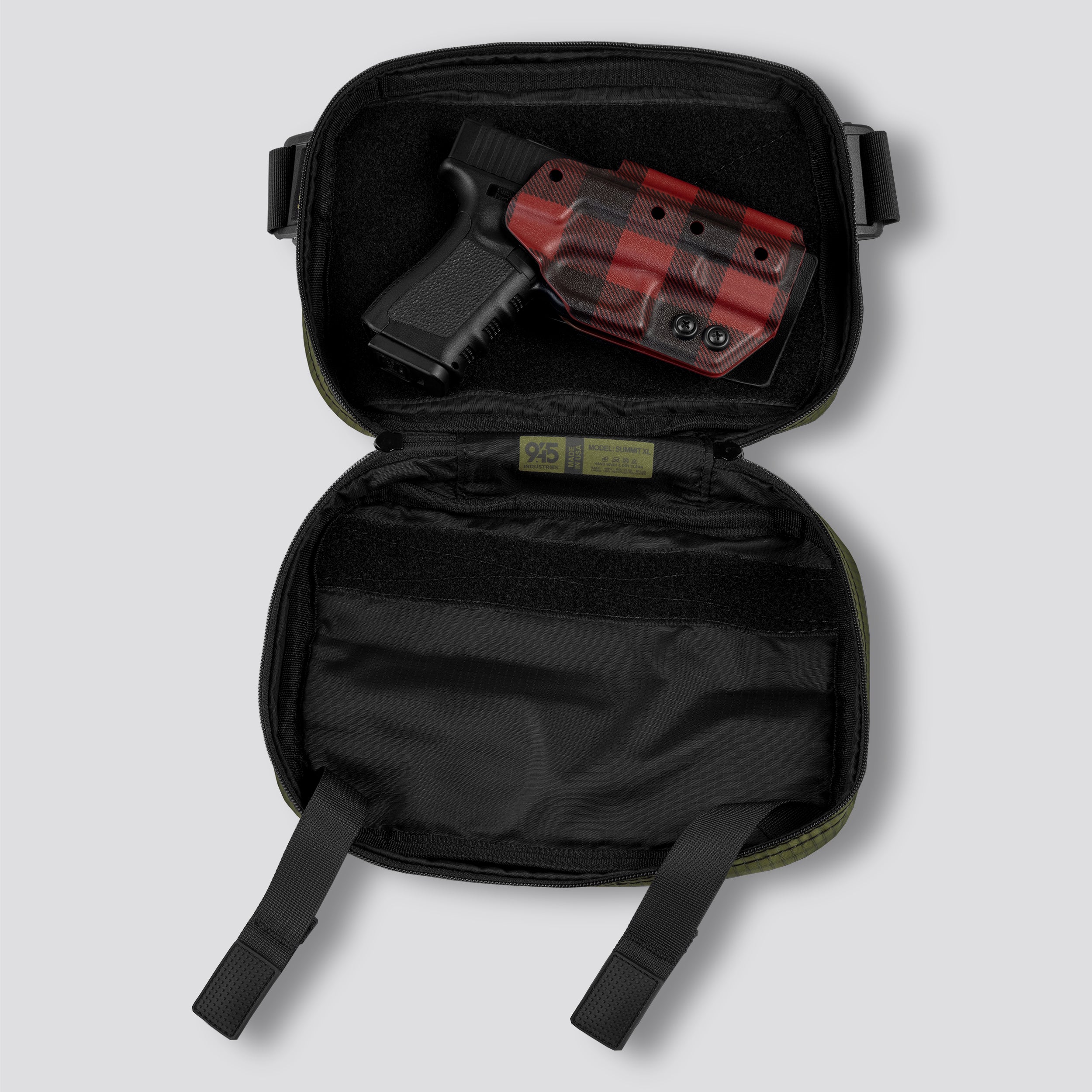 QAPX LOW PROFILE UltraGrid™ Avocado Concealment Bag (X-LARGE) WITH KYDEX HOLSTER