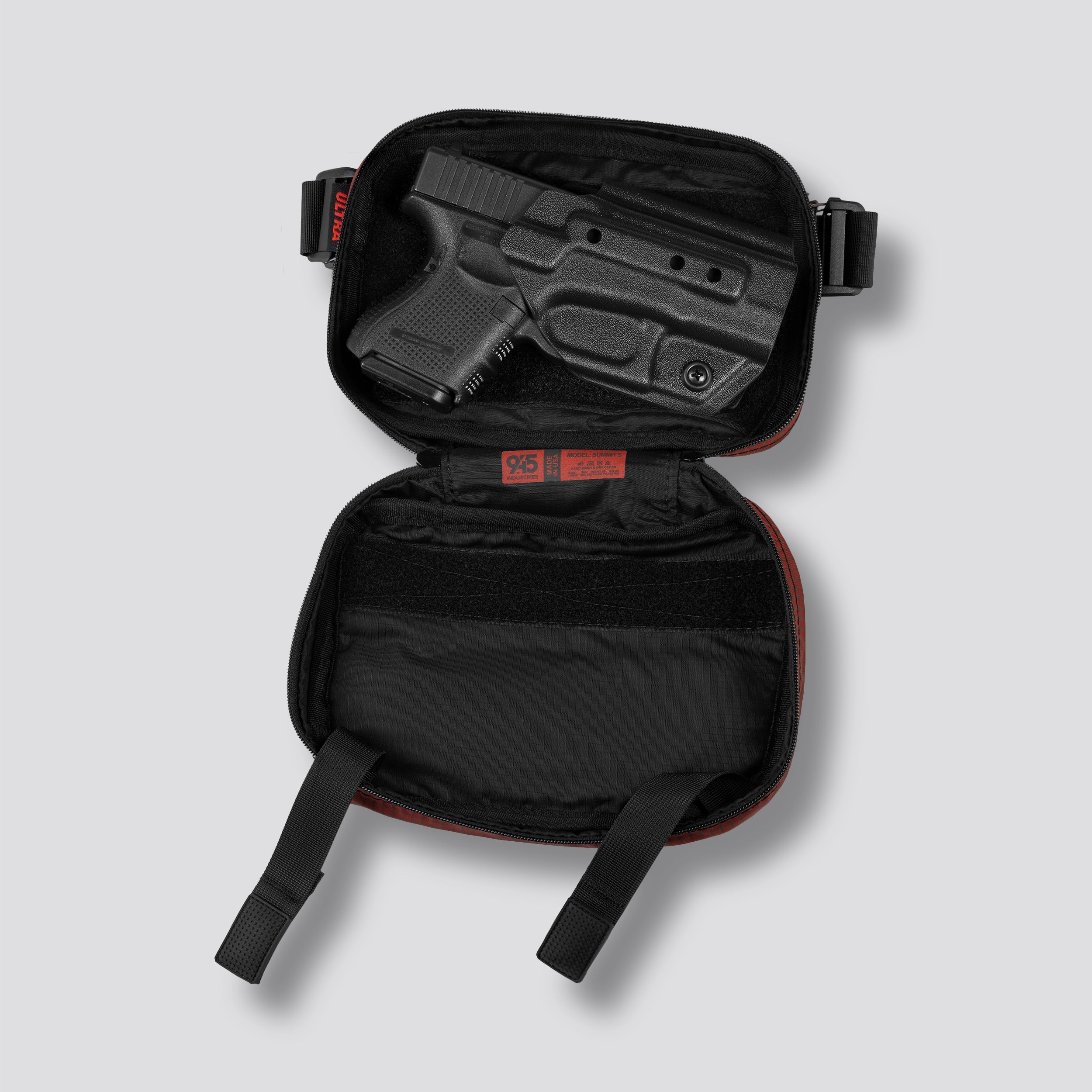 QAPS LOW PROFILE UltraGrid™ Dark Chili Concealment Bag (SMALL) WITH KYDEX HOLSTER