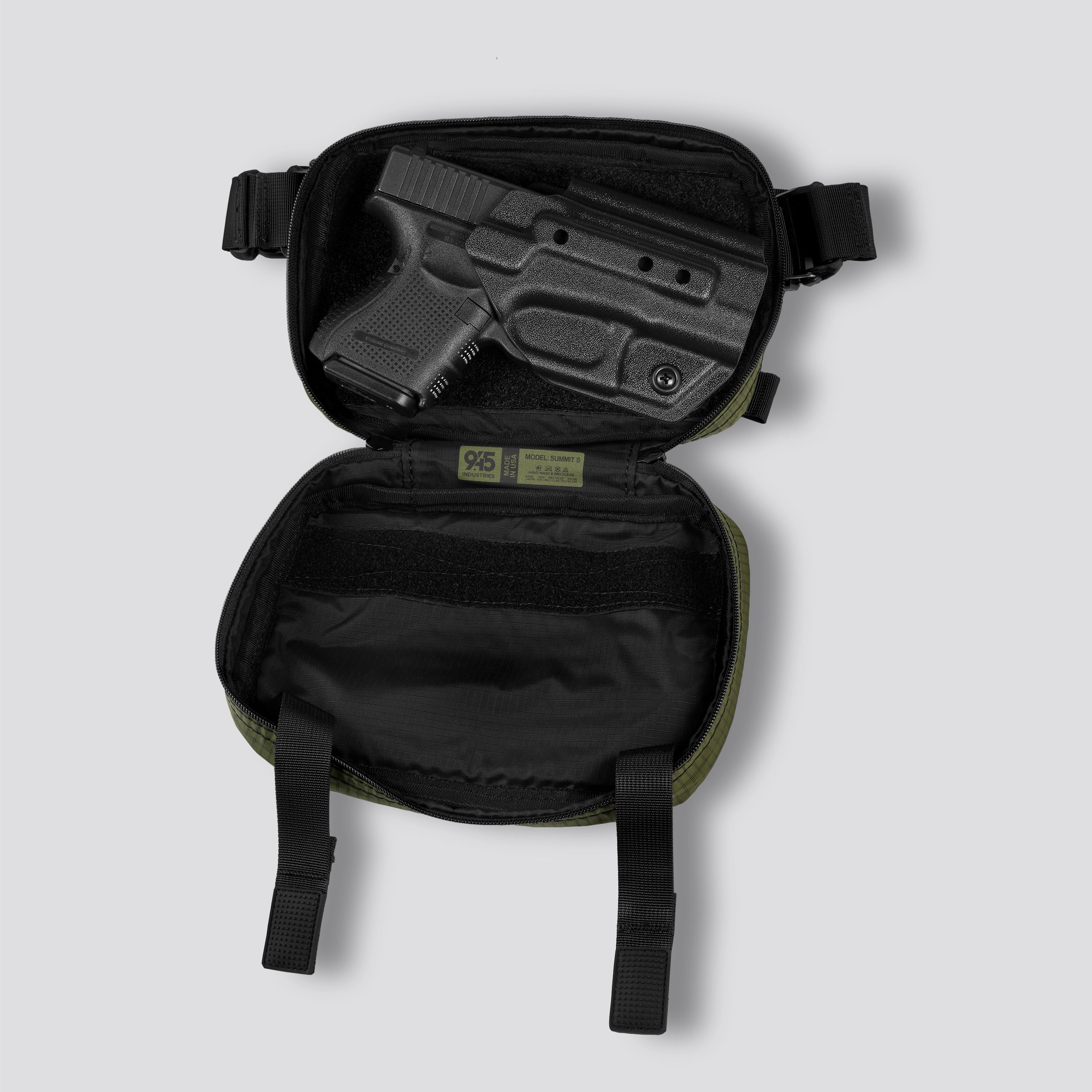 QAPS LOW PROFILE UltraGrid™ Avocado Concealment Bag (SMALL) WITH KYDEX HOLSTER