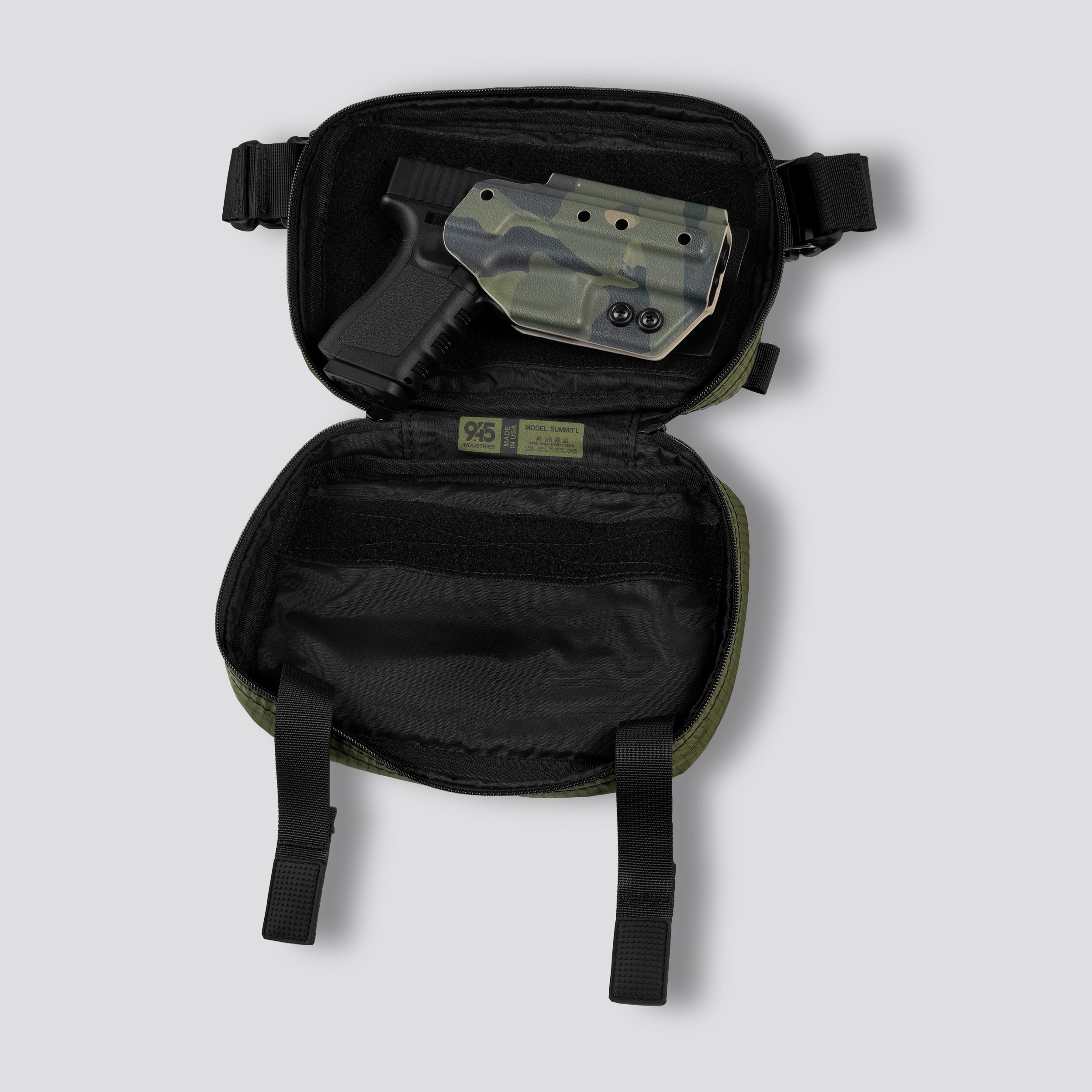 QAPL LOW PROFILE UltraGrid™ Avocado Concealment Bag (LARGE) WITH KYDEX HOLSTER