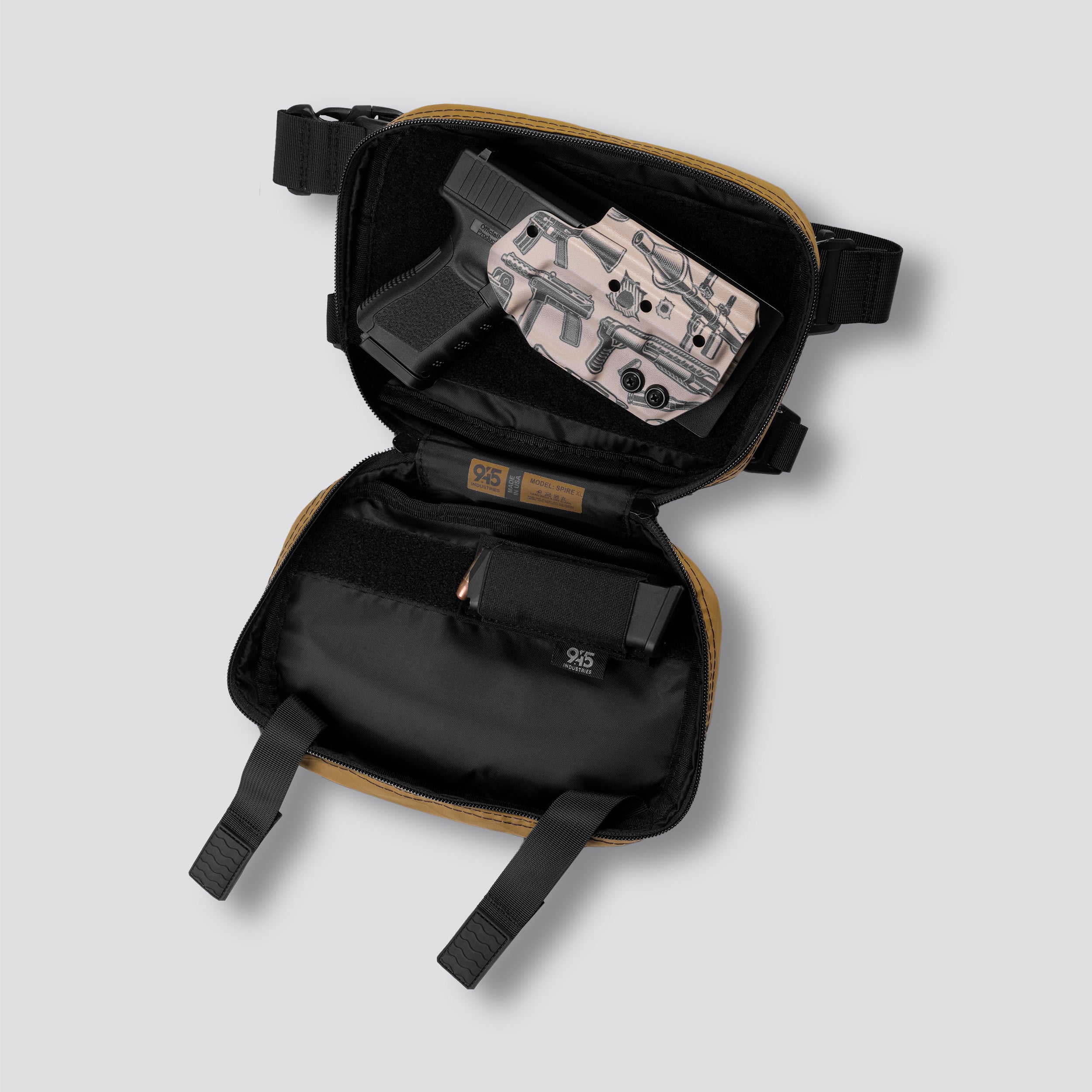 QAPX LOW PROFILE X-Pac® Coyote Brown Concealment Bag (X-LARGE) WITH KYDEX HOLSTER