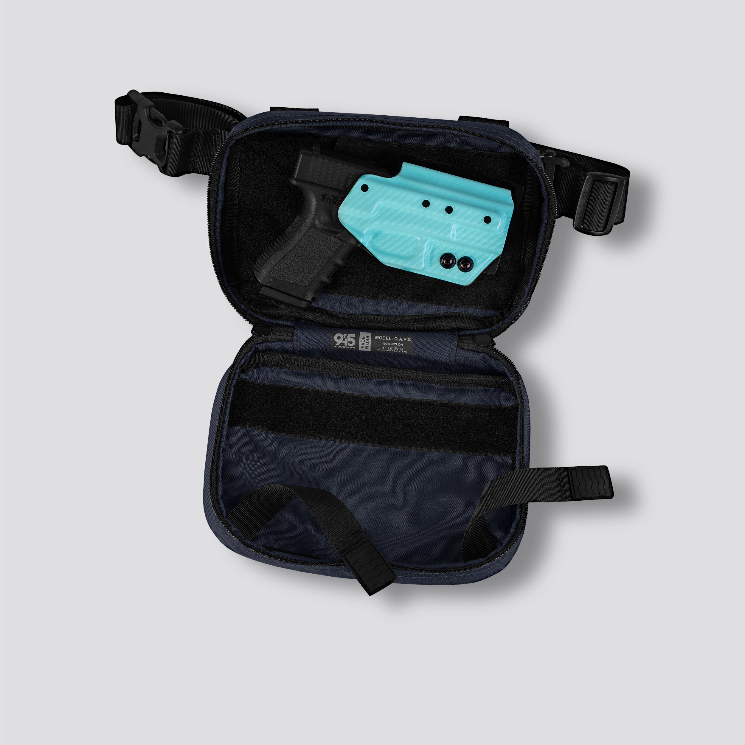 QAPX LOW PROFILE CORDURA® CONCEALMENT BAG (X-LARGE) MIDNIGHT BLUE WITH KYDEX HOLSTER