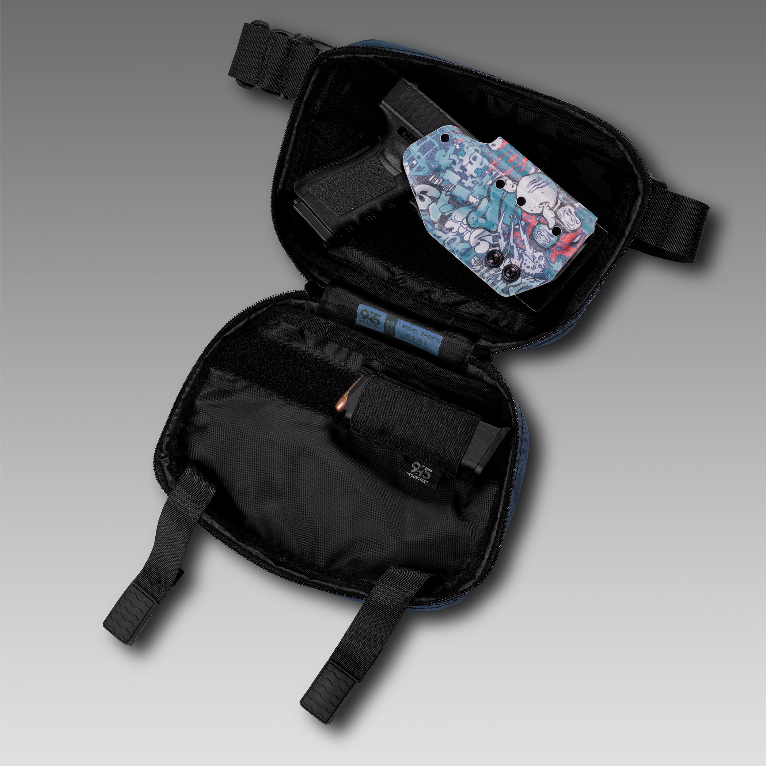 SPIRE (XL) X-Pac® Deep Blue Concealment Bag WITH KYDEX HOLSTER