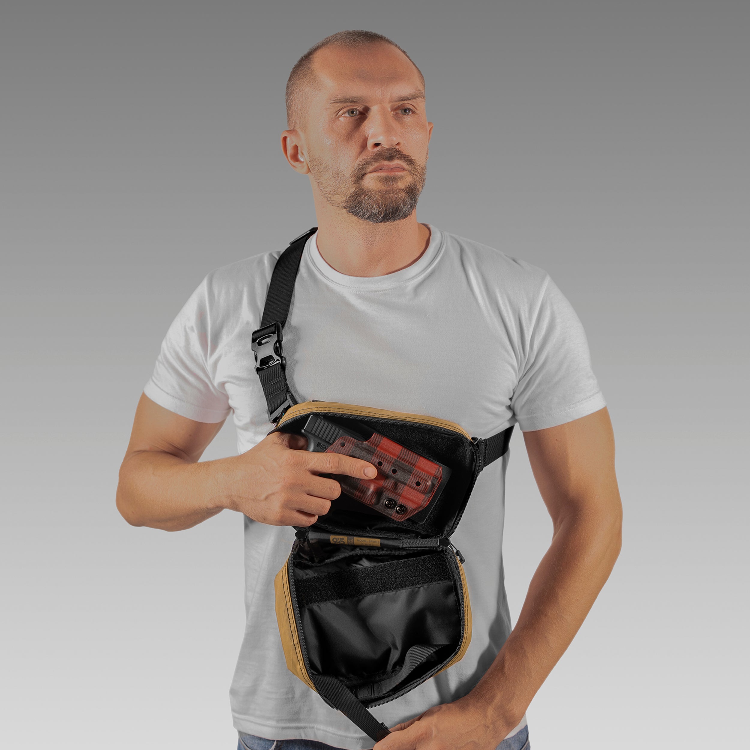 QAPX LOW PROFILE X-Pac® Coyote Brown Concealment Bag (X-LARGE) WITH KYDEX HOLSTER