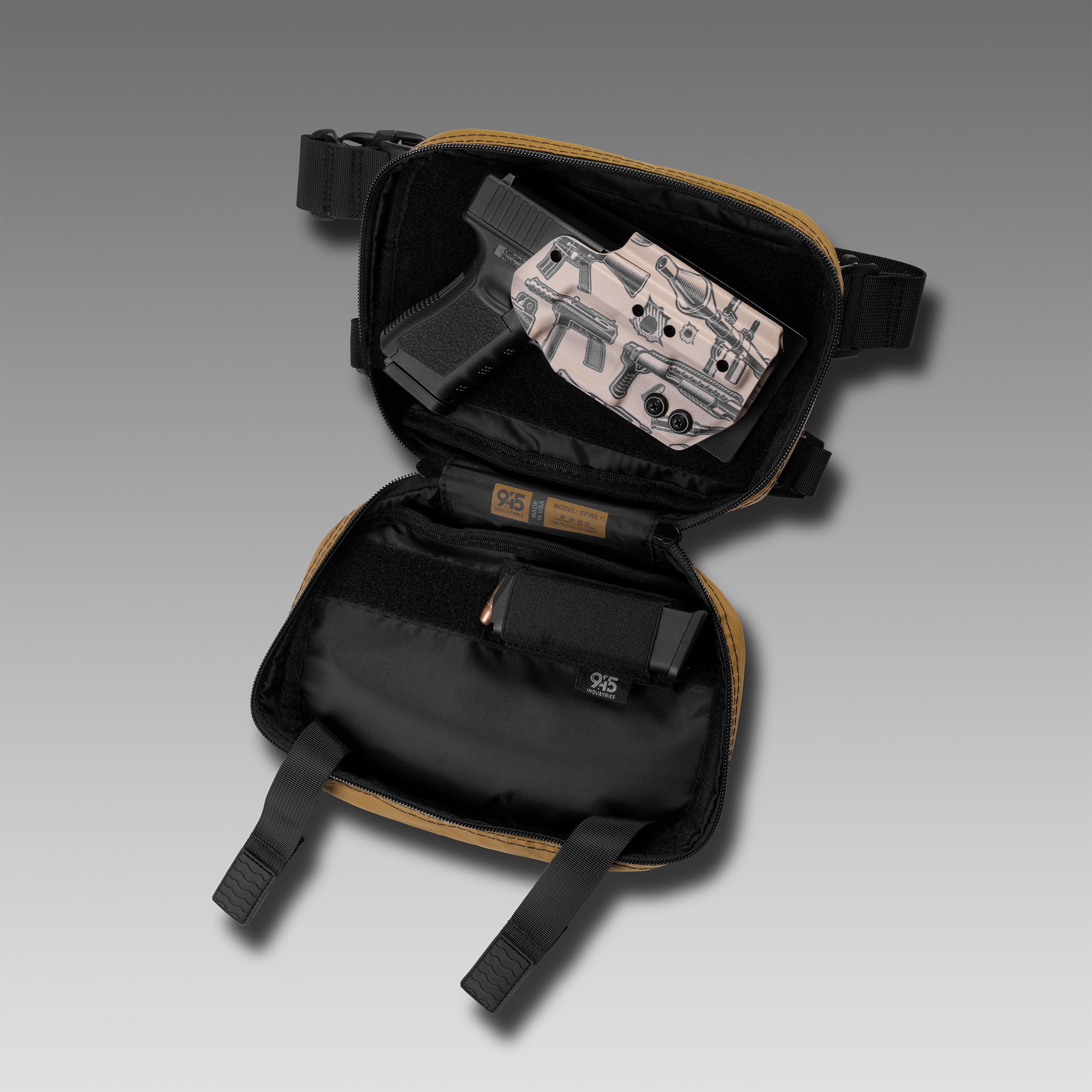 QAPX LOW PROFILE X-Pac® Coyote Brown Concealment Bag (X-LARGE) WITH KYDEX HOLSTER