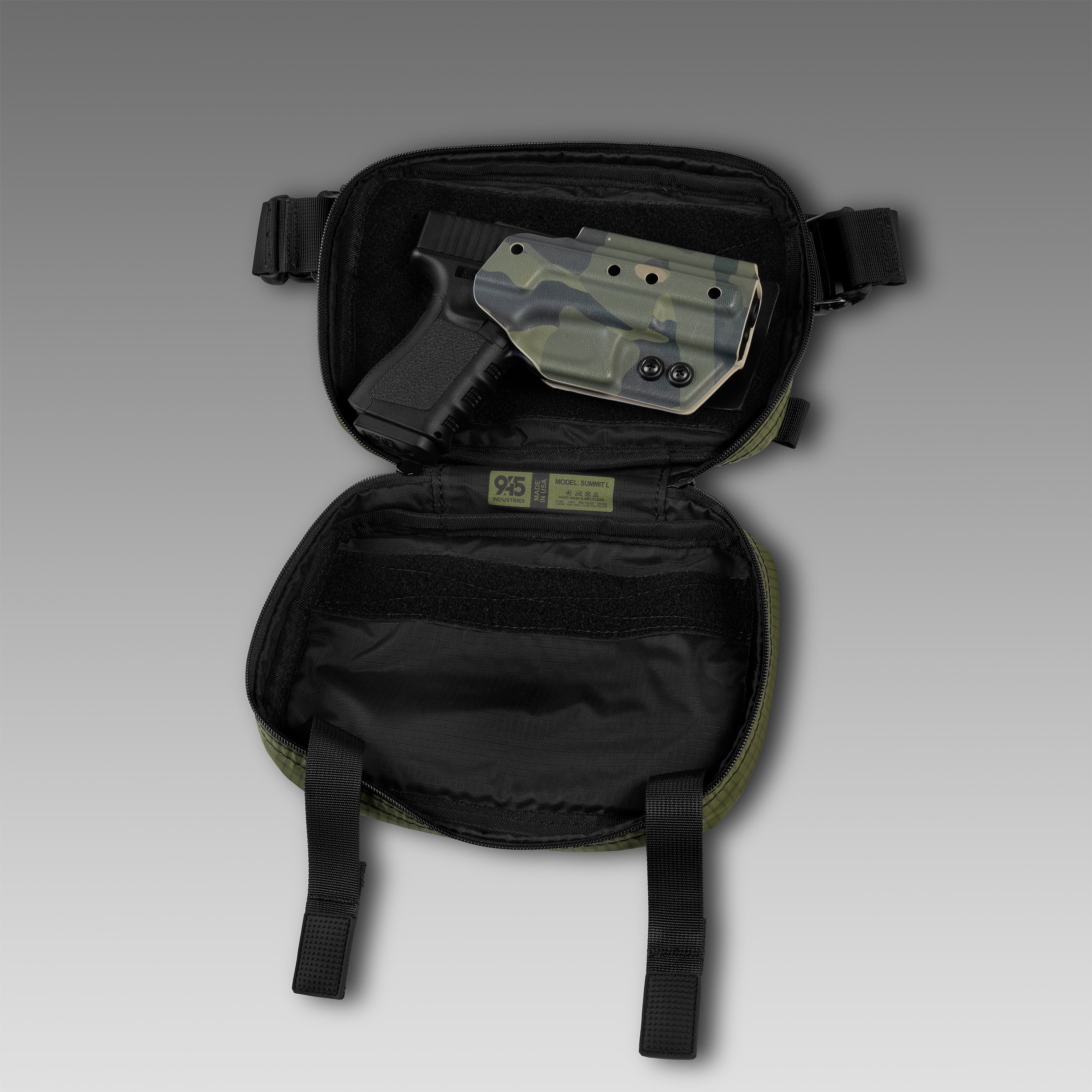 SUMMIT (XL) UltraGrid™ Avocado Concealment Bag WITH KYDEX HOLSTER