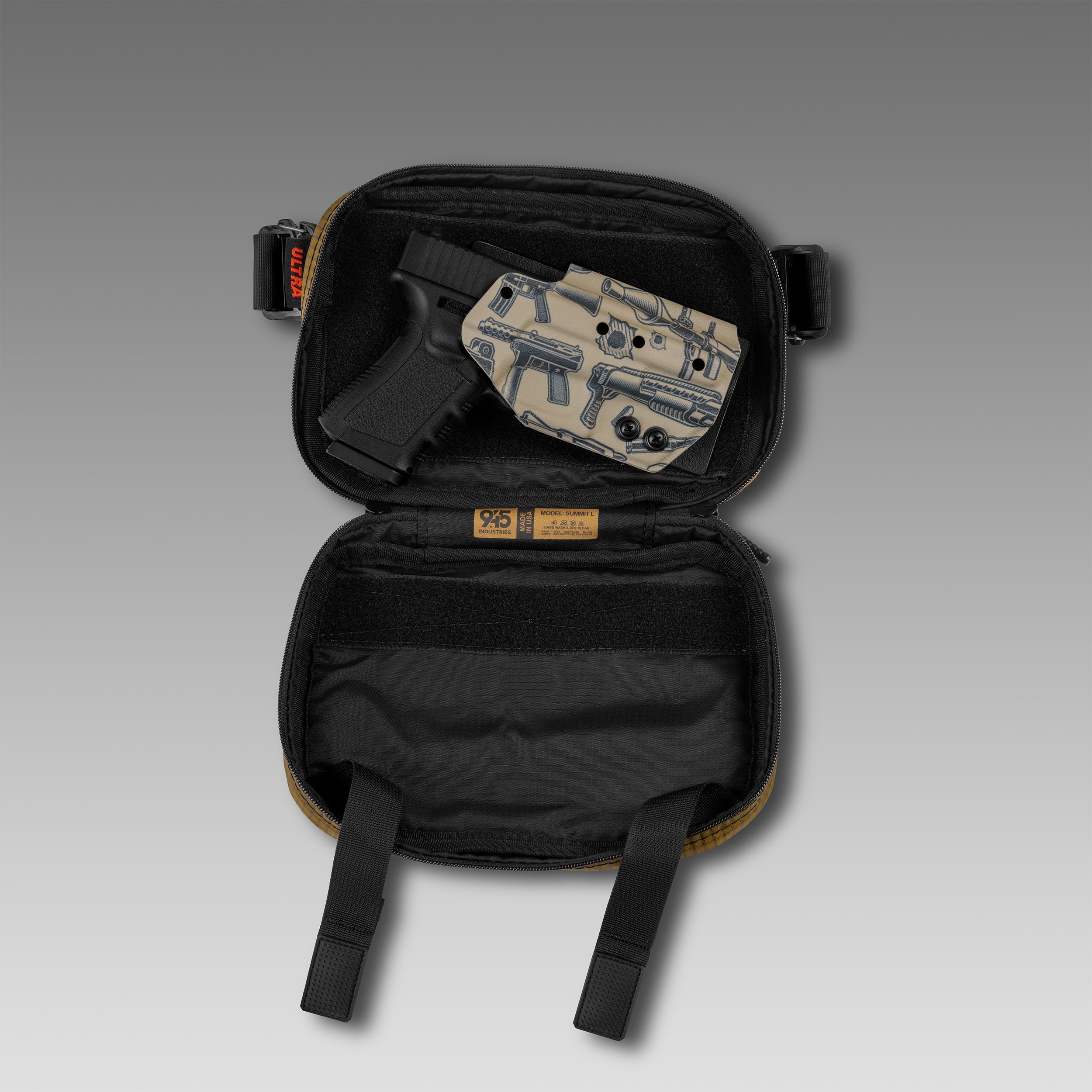 QAPX LOW PROFILE UltraGrid™ Coyote Brown Concealment Bag (X-LARGE) WITH KYDEX HOLSTER