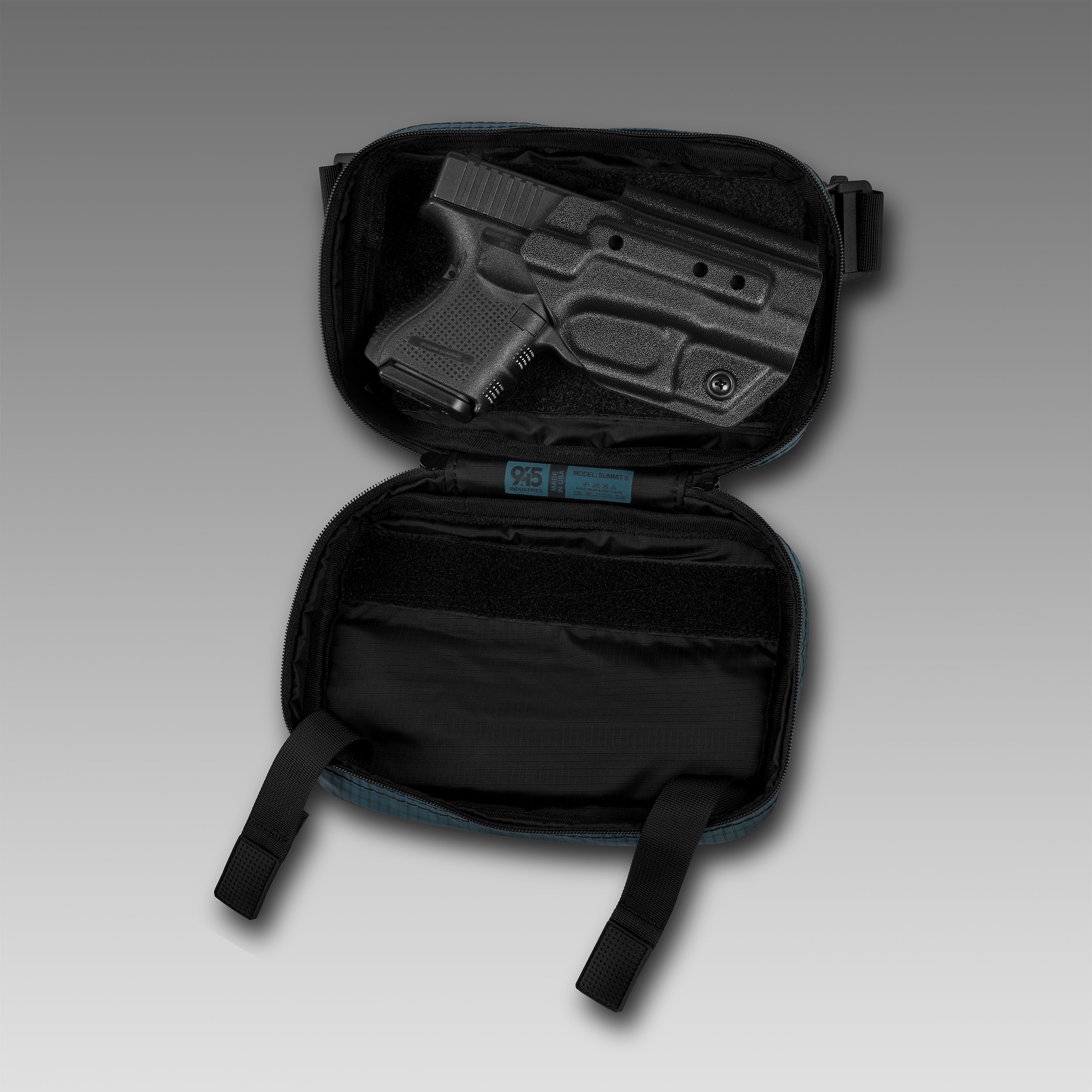 QAPS LOW PROFILE UltraGrid™ Blue Smoke Concealment Bag (SMALL) WITH KYDEX HOLSTER