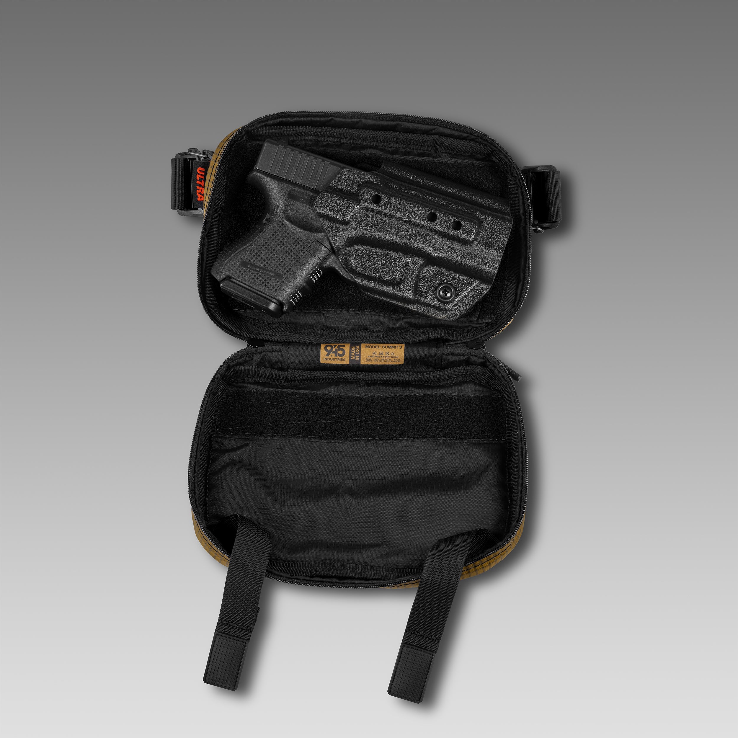 QAPS LOW PROFILE UltraGrid™ Coyote Brown Concealment Bag (SMALL) WITH KYDEX HOLSTER