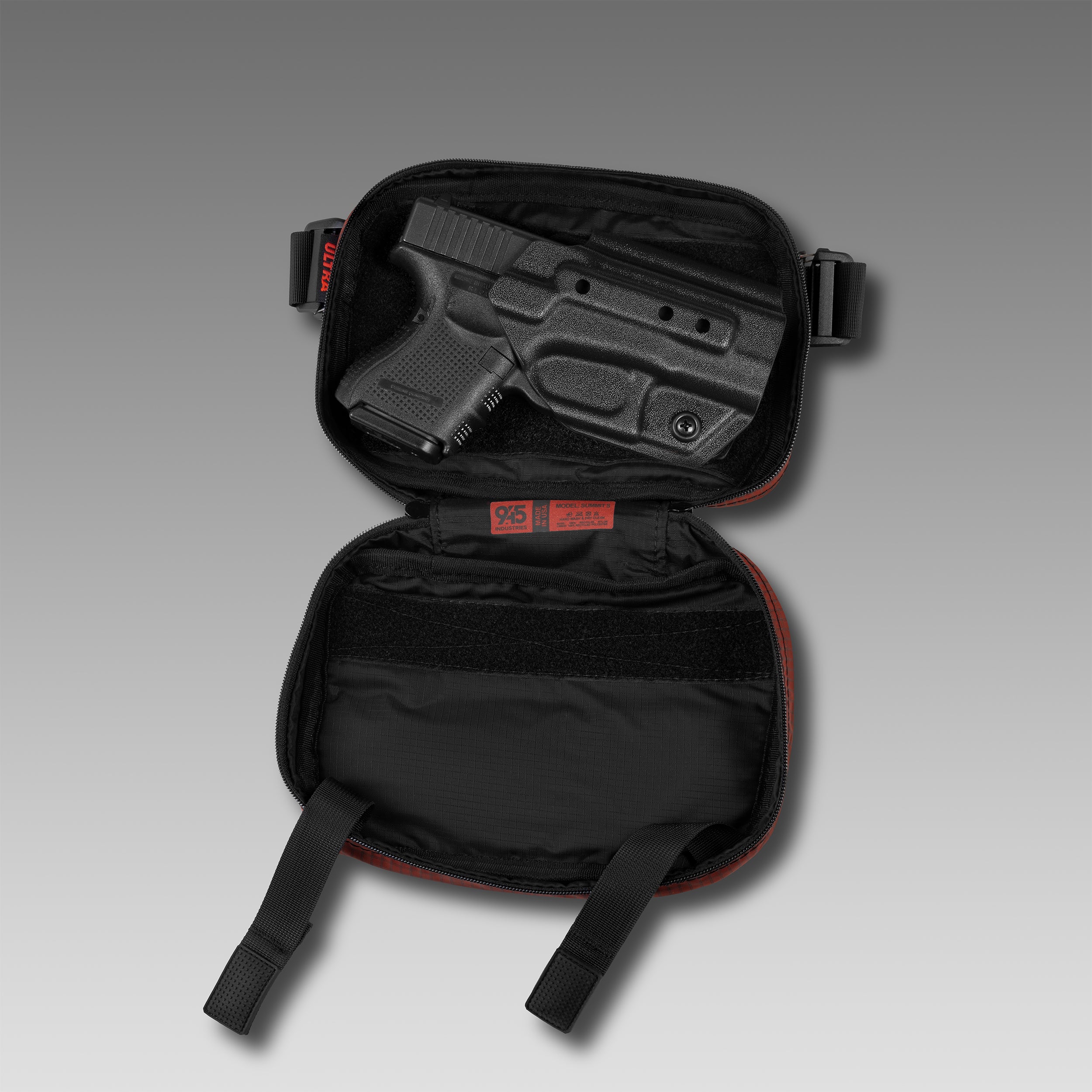 QAPS LOW PROFILE UltraGrid™ Dark Chili Concealment Bag (SMALL) WITH KYDEX HOLSTER