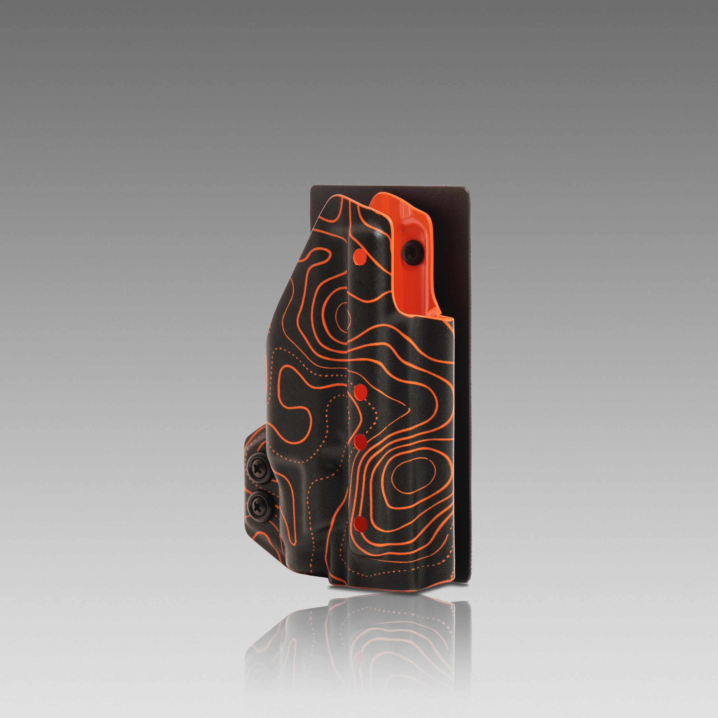 KYDEX HOLSTER WITH VELCRO® HOOK ATTACHMENT PANEL (LIGHT BEARING) TOPO AURORA ORANGE - 945industries