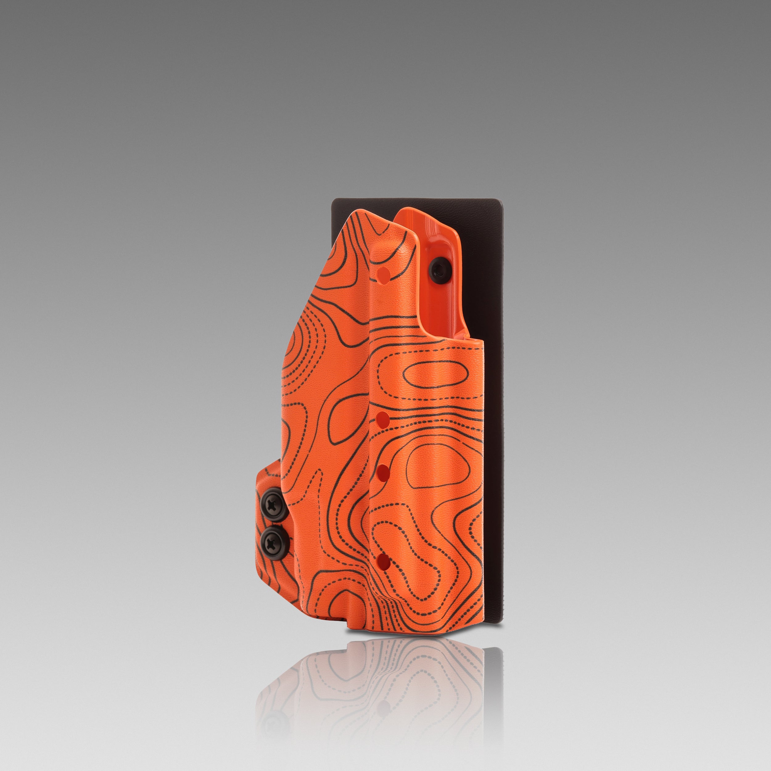 KYDEX HOLSTER WITH VELCRO® HOOK ATTACHMENT PANEL (LIGHT BEARING) TOPO DEMO ORANGE - 945industries