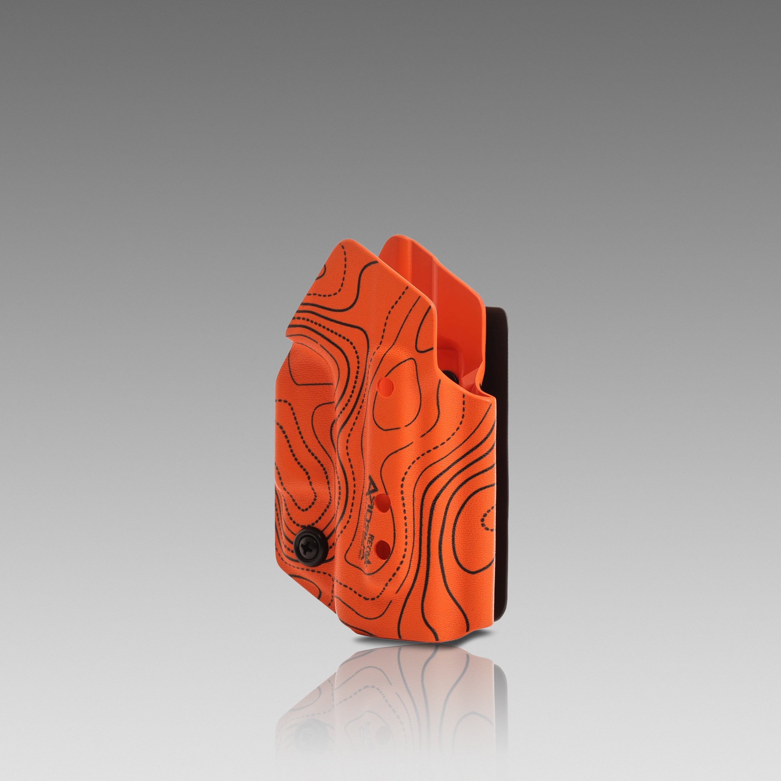 KYDEX HOLSTER WITH VELCRO® HOOK ATTACHMENT PANEL (NO LIGHT/LASER) TOPO DEMO ORANGE - 945industries