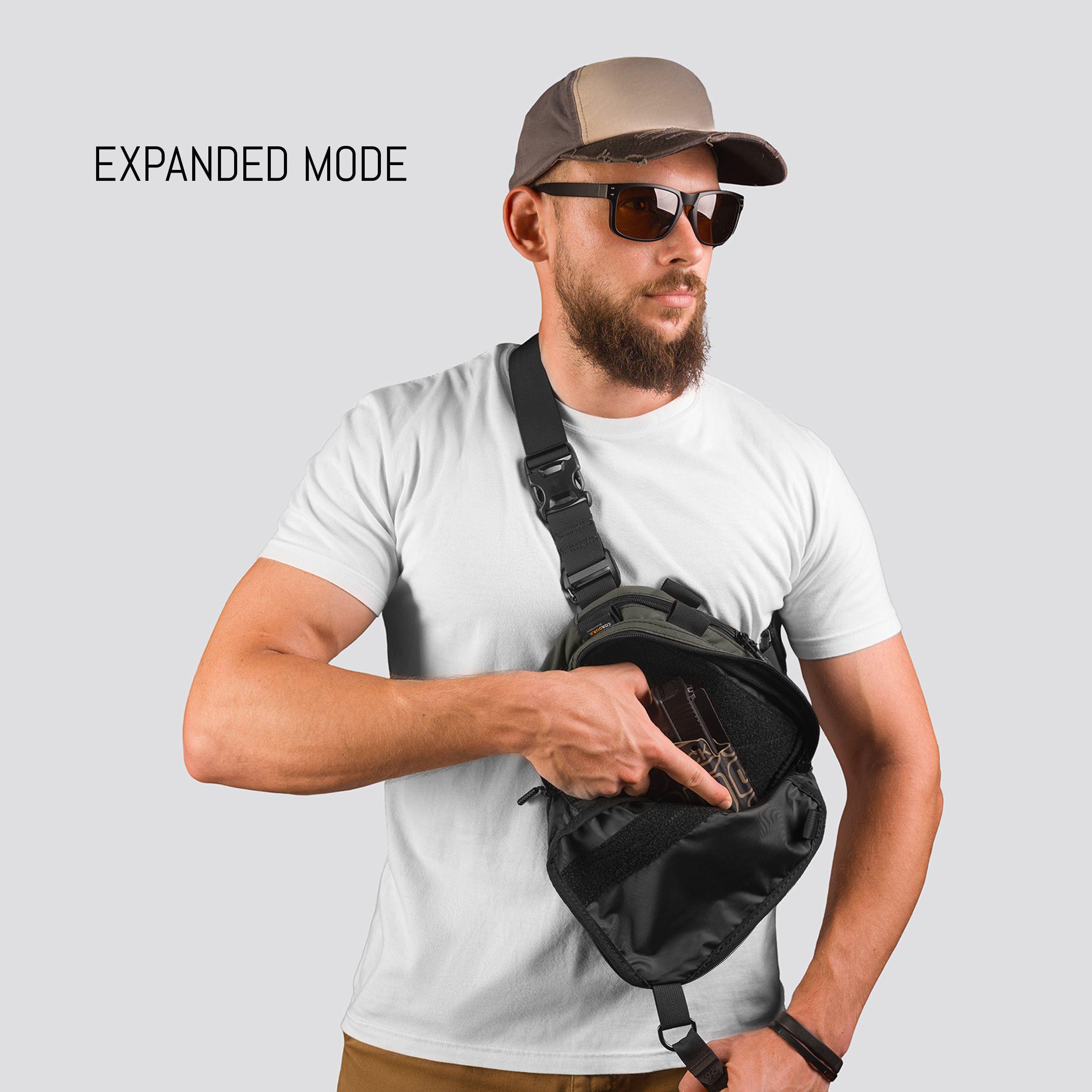 MORPH EXPANDABLE CONCEALMENT BAG CORDURA® RANGER GREEN WITH KYDEX HOLSTER