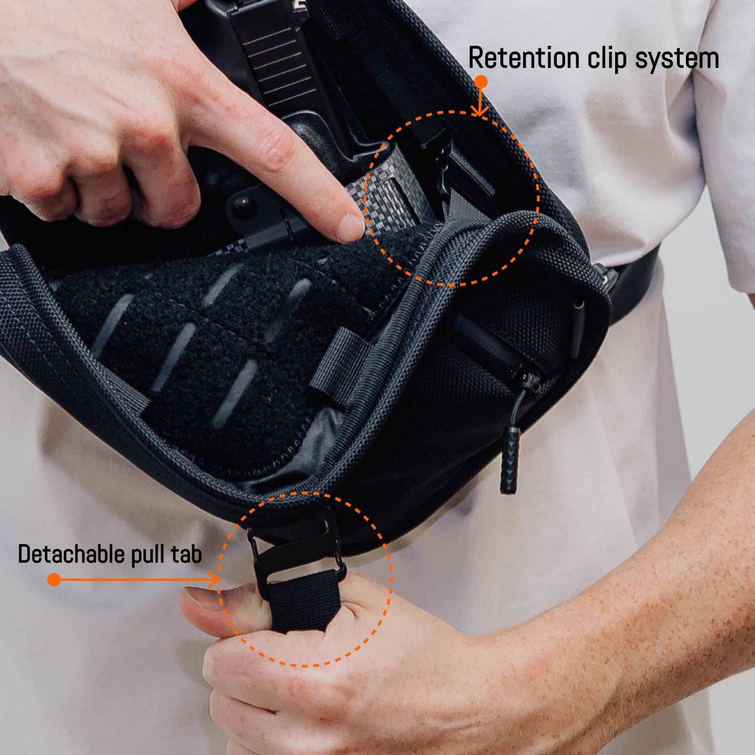 QAP Magnetic [Full Size] Concealment Bag Ballistic Black With Kydex Holster