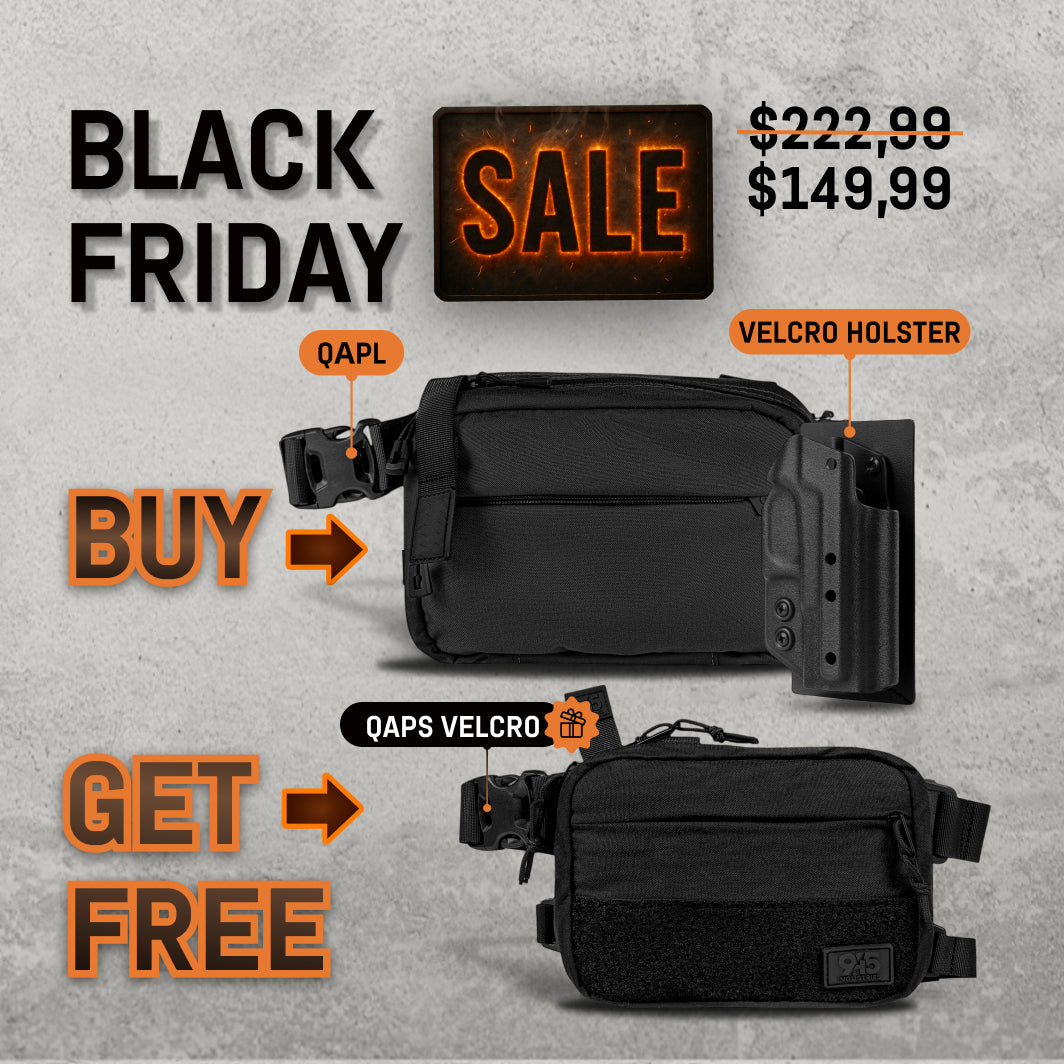 حقيبة إخفاء QAPL CORDURA® (كبيرة) سوداء