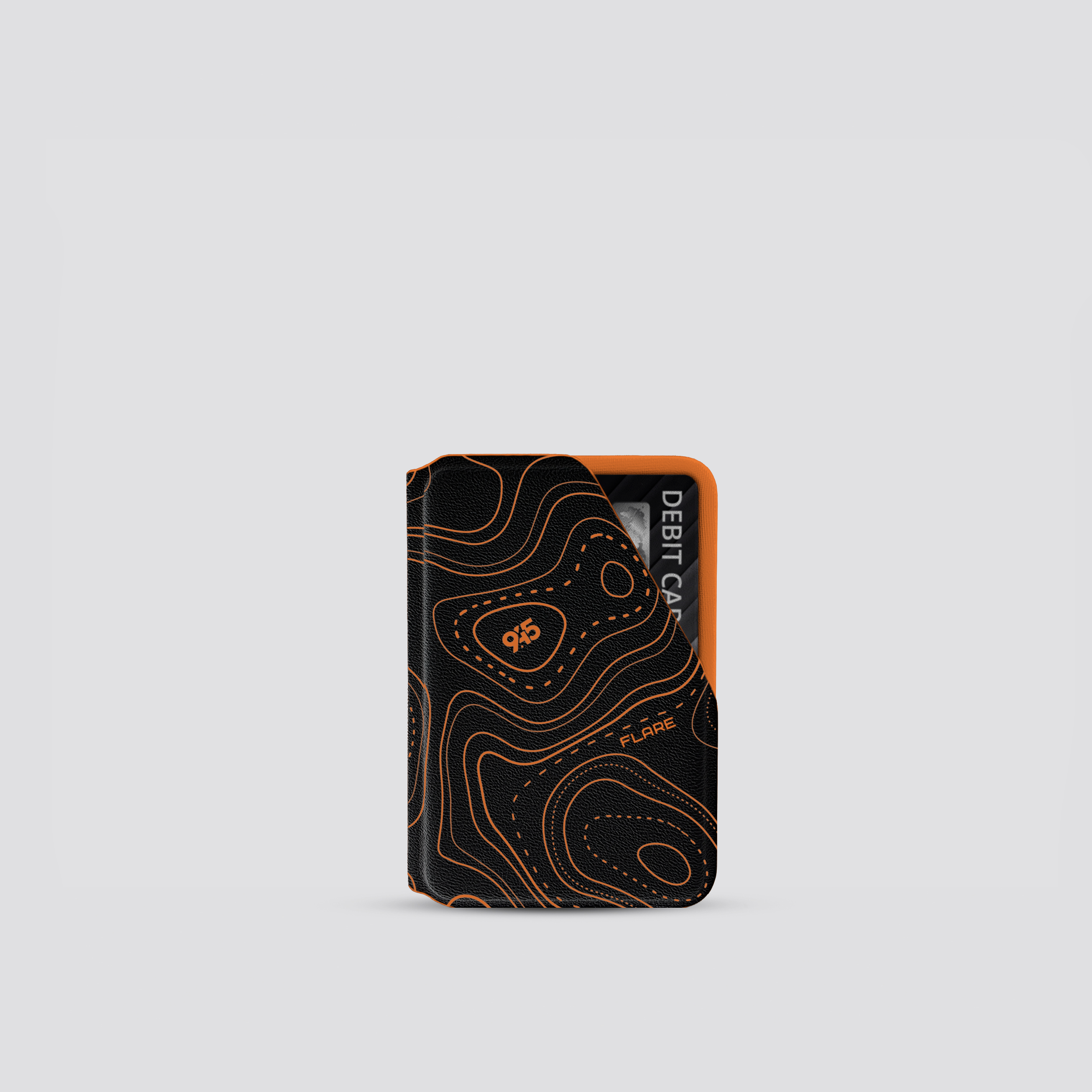 Black and orange Cardholder with 'G5' branding on a light gray background