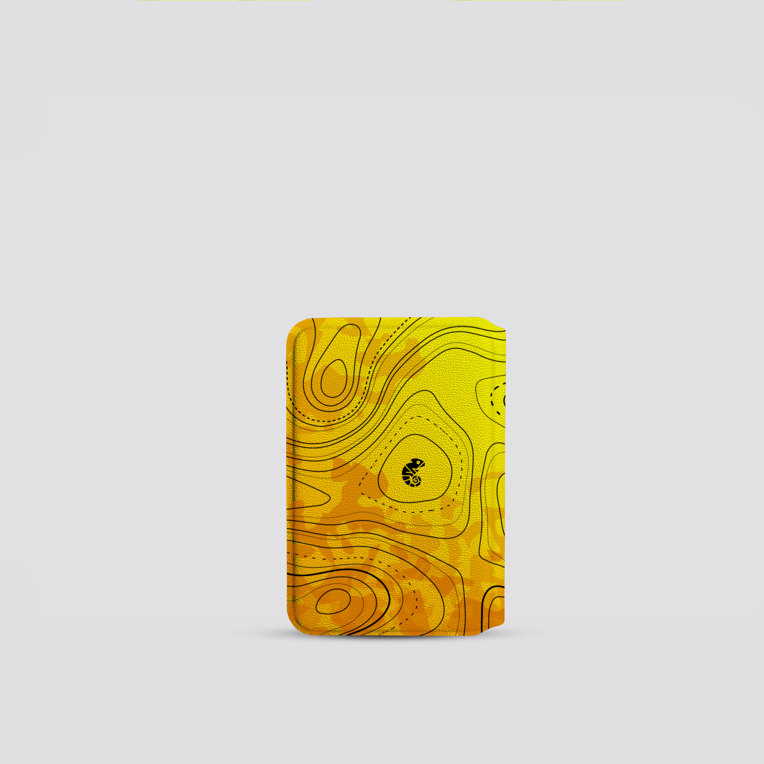 Yellow Cardholder with a pattern on a light gray background