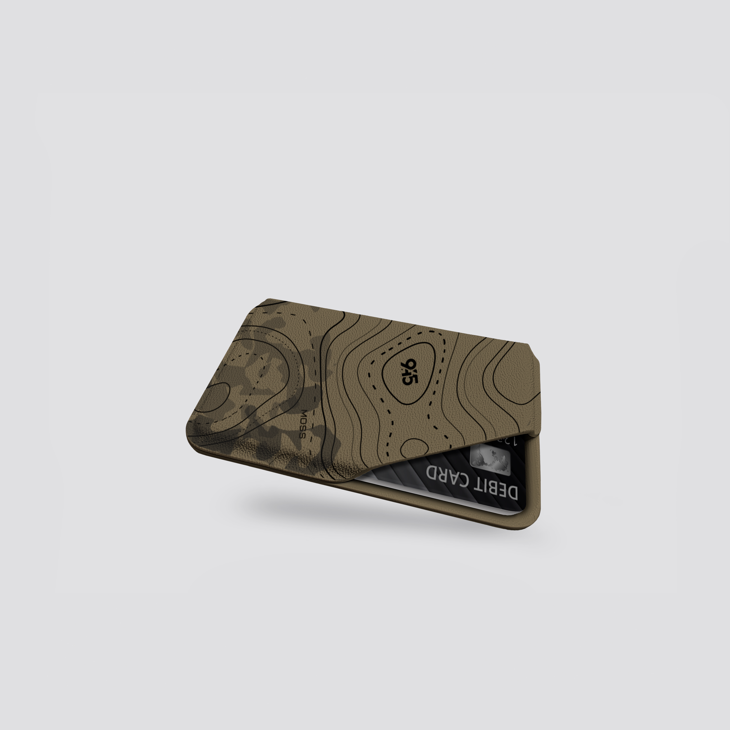 Cardholder with geometric design on a light gray background