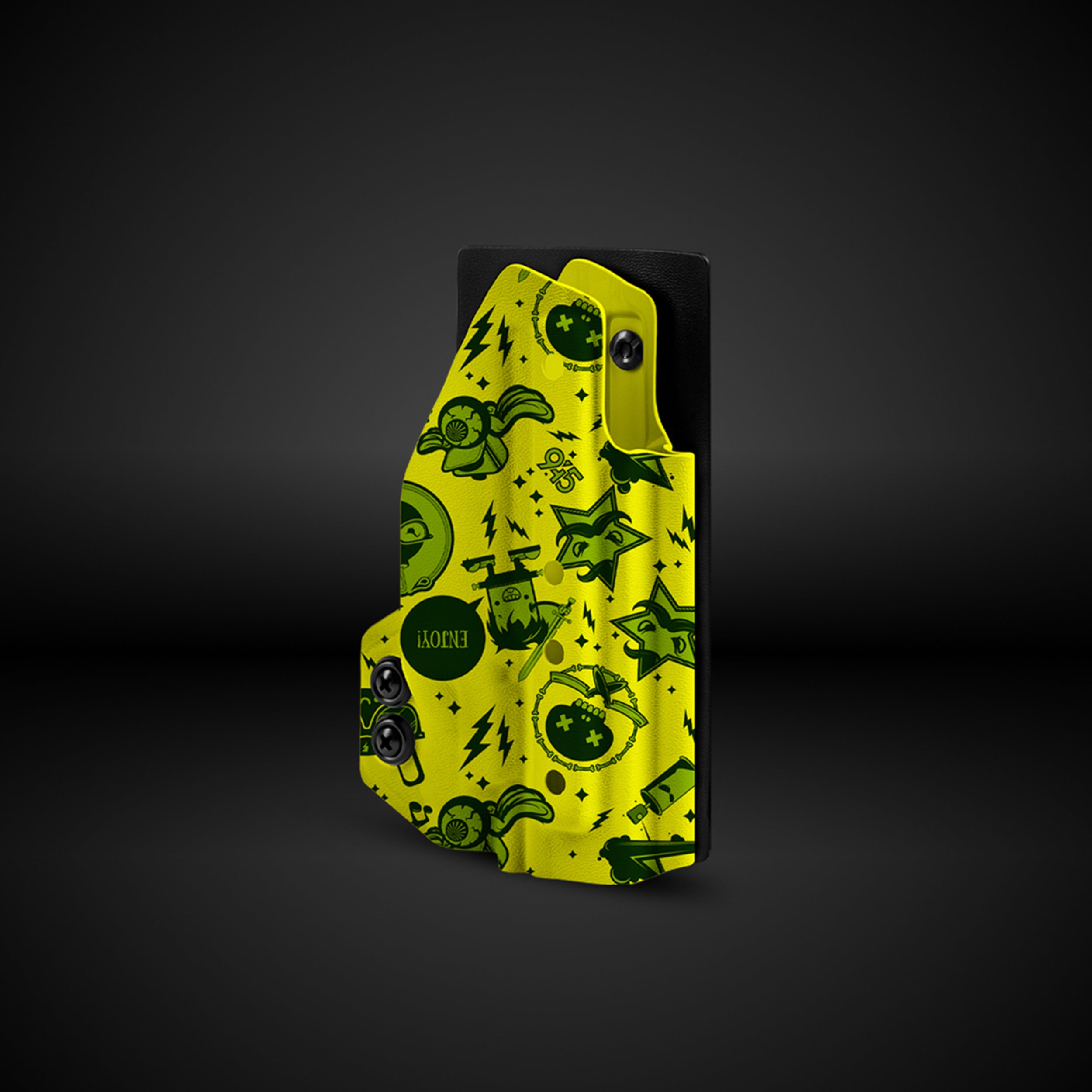 Kydex Holster With Velcro Hook Attachment Panel Toxic Canary