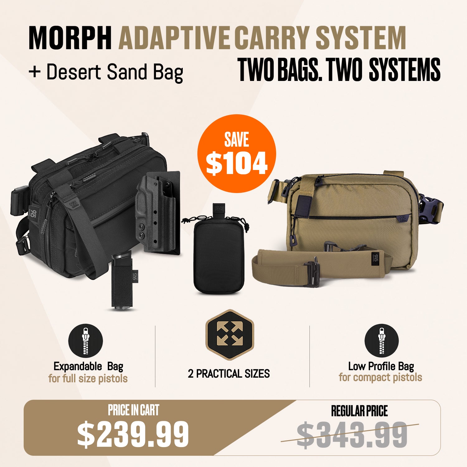 Morph Adaptive Carry System + Desert Sand Bag