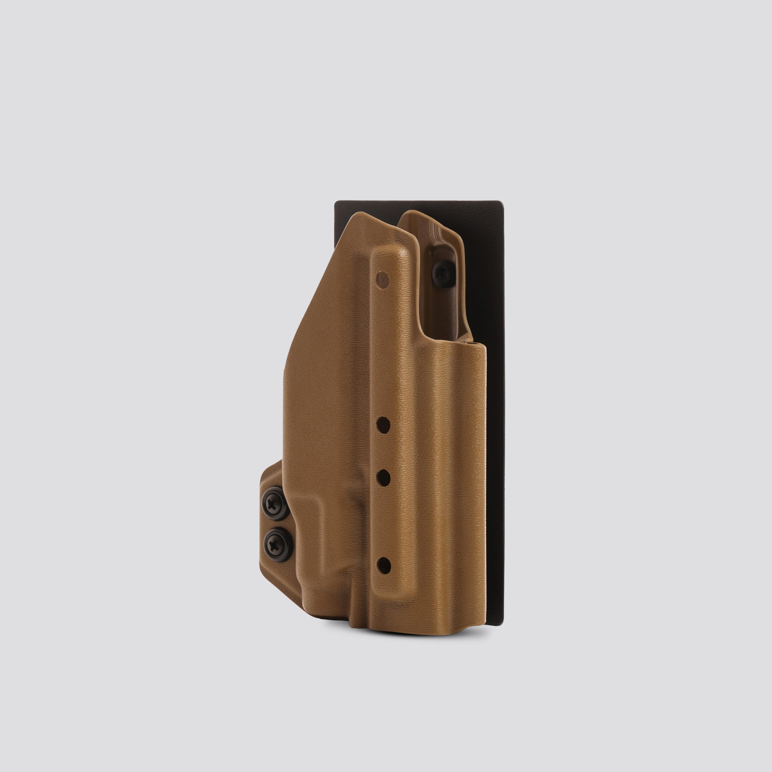 KYDEX HOLSTER WITH VELCRO® HOOK ATTACHMENT PANEL (LIGHT BEARING) COYOTE BROWN - 945industries