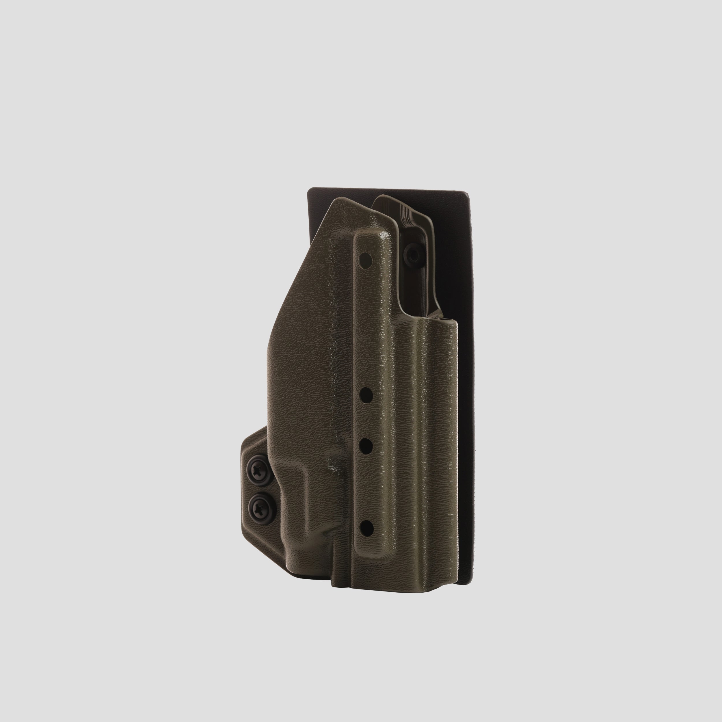 KYDEX HOLSTER WITH VELCRO® HOOK ATTACHMENT PANEL (LIGHT BEARING) OD GREEN