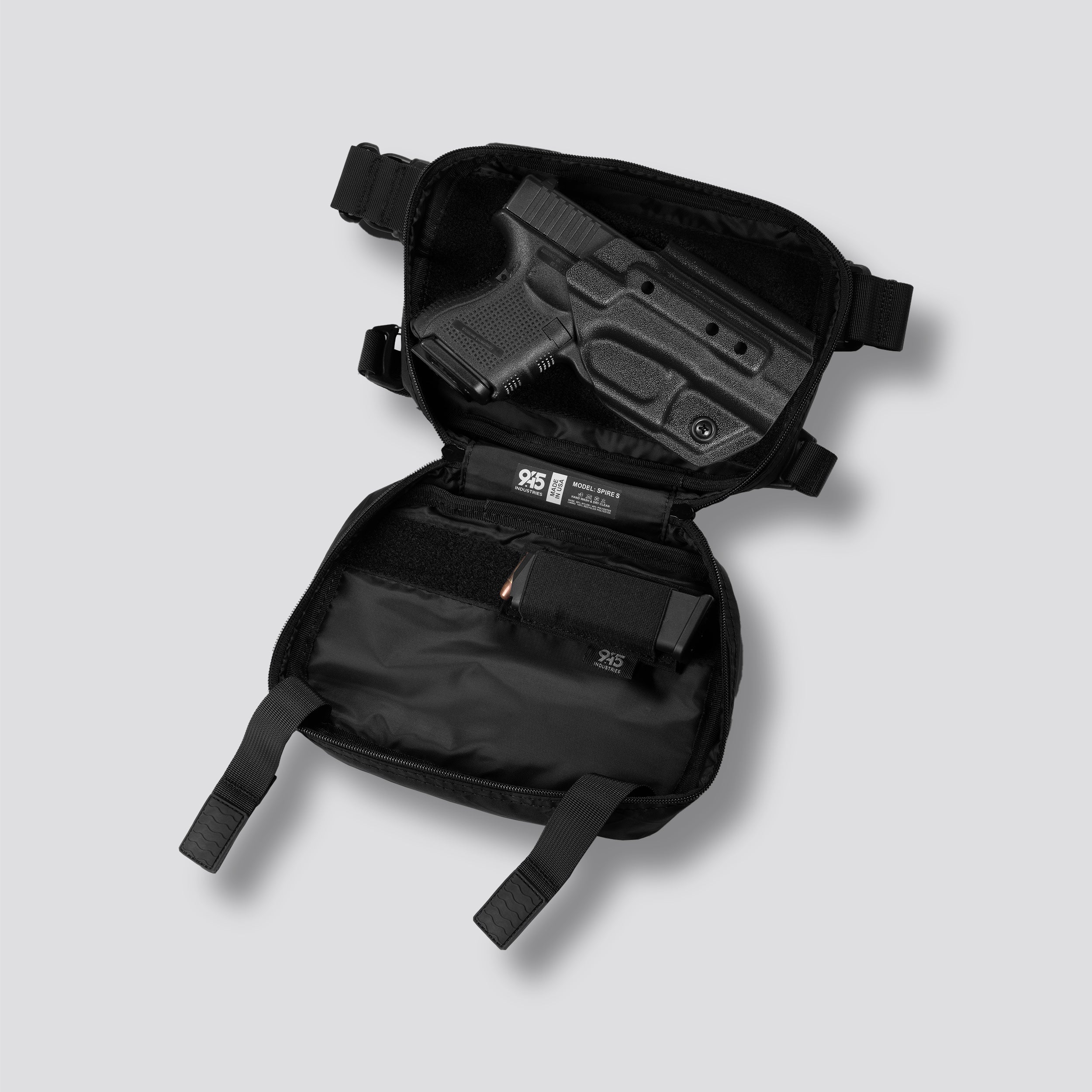 QAPS LOW PROFILE X-Pac® Black Concealment Bag (SMALL) WITH KYDEX HOLSTER