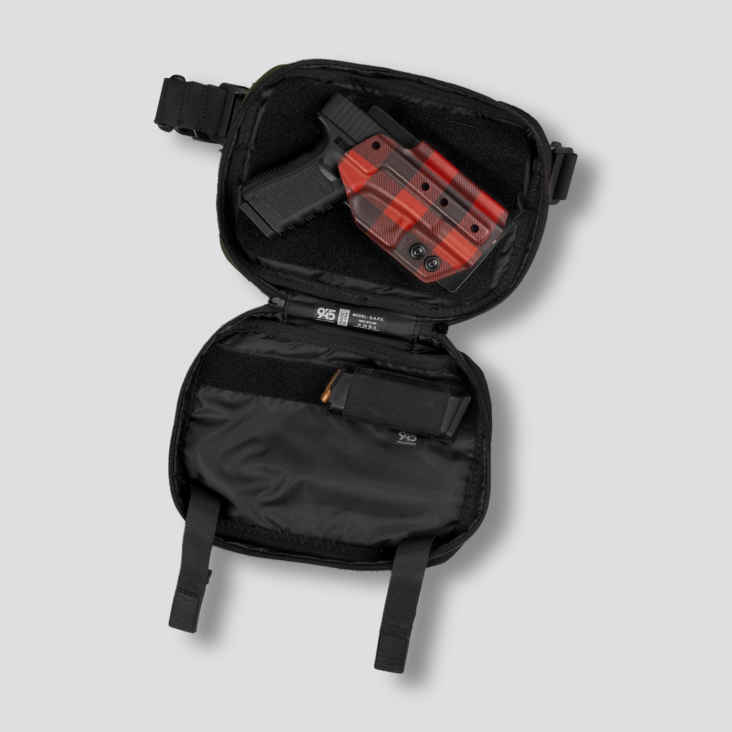 QAPX LOW PROFILE CORDURA® CONCEALMENT BAG (X-LARGE) BLACK WITH KYDEX HOLSTER