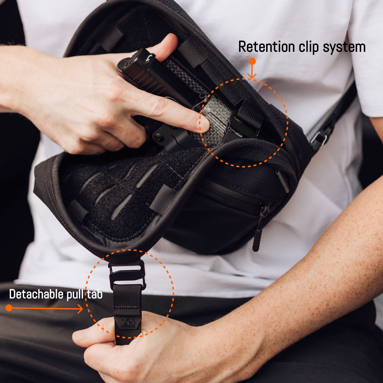 QAP Magnetic [Full Size] Concealment Bag Cordura®  Black With Kydex Holster
