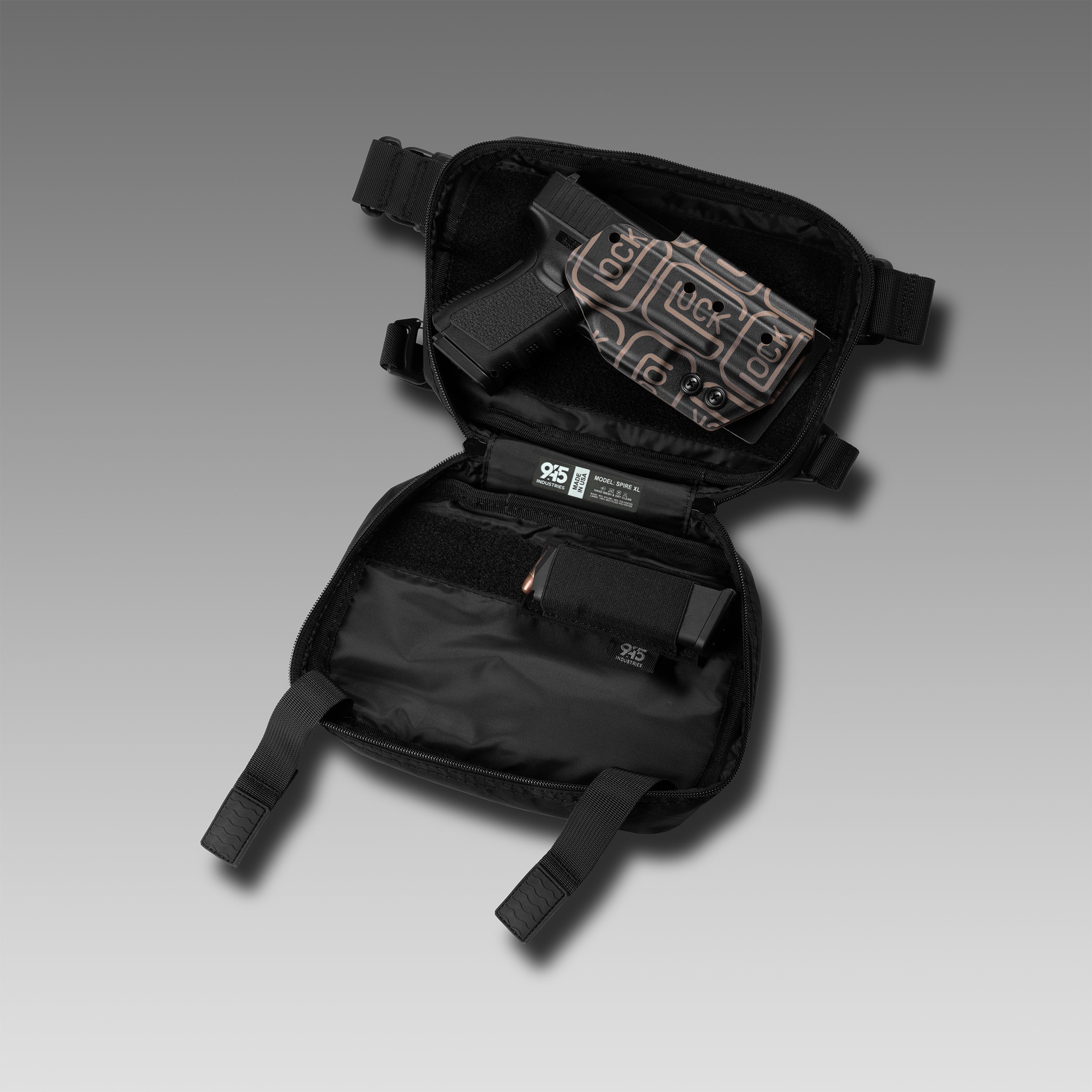 SPIRE (XL) X-Pac® Black Concealment Bag WITH KYDEX HOLSTER