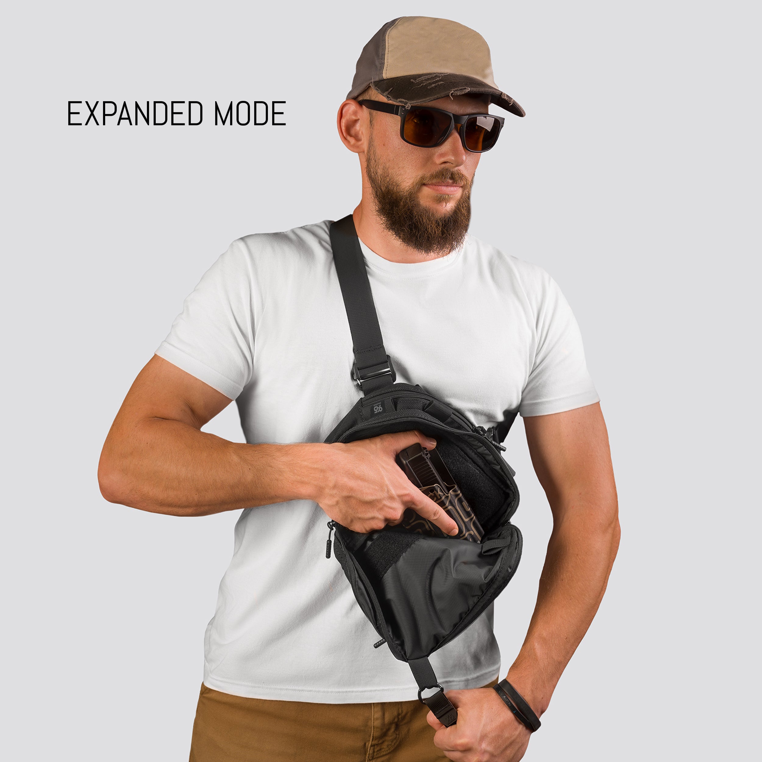 MORPH EXPANDABLE CONCEALMENT BAG BALLISTIC NYLON BLACK WITH KYDEX HOLSTER