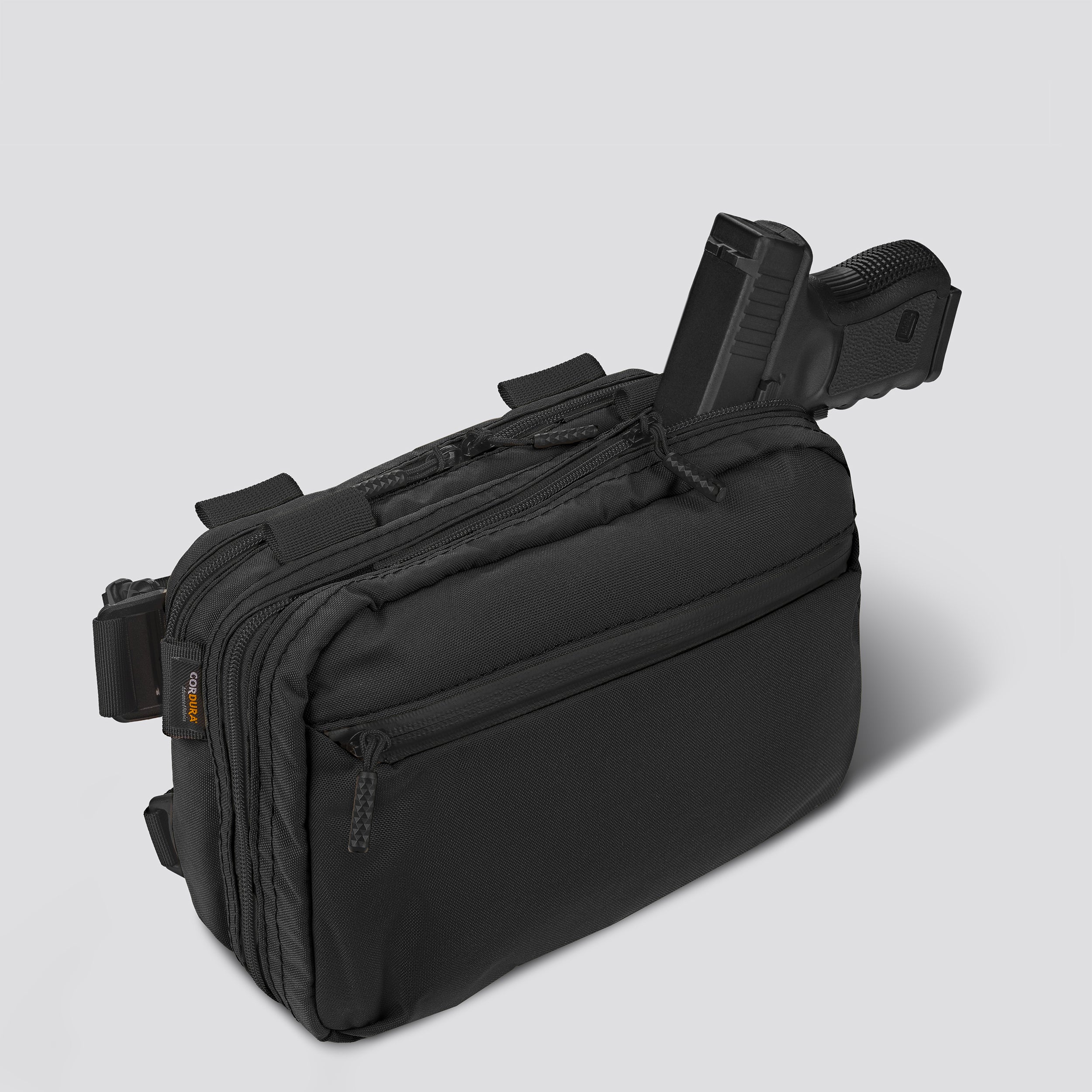 MORPH EXPANDABLE CONCEALMENT BAG CORDURA® BLACK WITH KYDEX HOLSTER