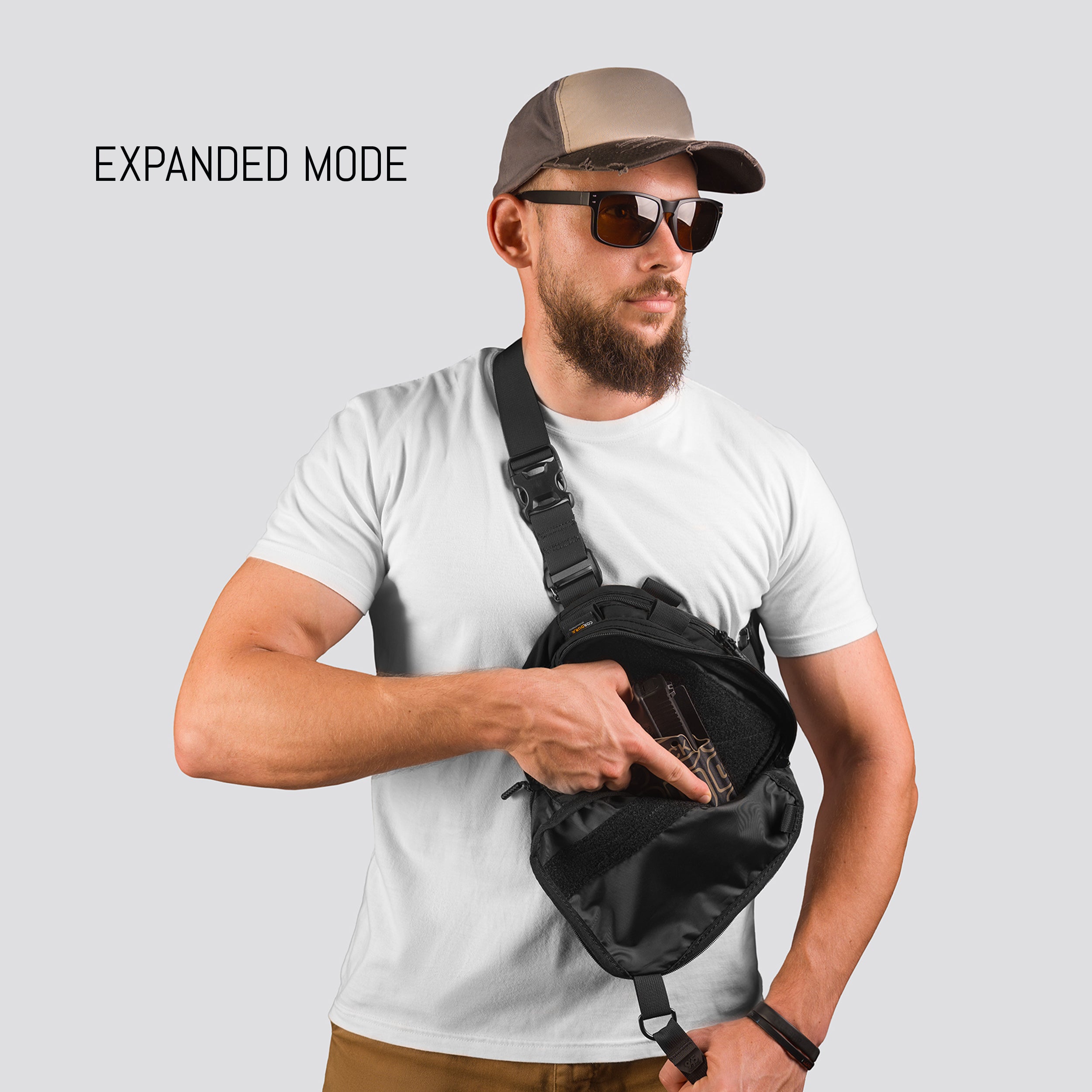 MORPH EXPANDABLE CONCEALMENT BAG CORDURA® BLACK WITH KYDEX HOLSTER